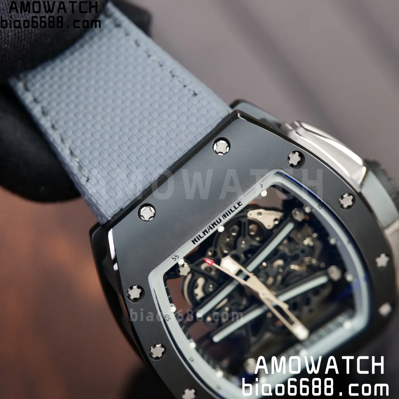 RICHARD MILLE RM61-01 RM6101 A9F 1:1 Best Edition Black Bezel on Gray Nylon Strap RMUL3 Free Sprung 79 5c397765bc716fc AMO Watch