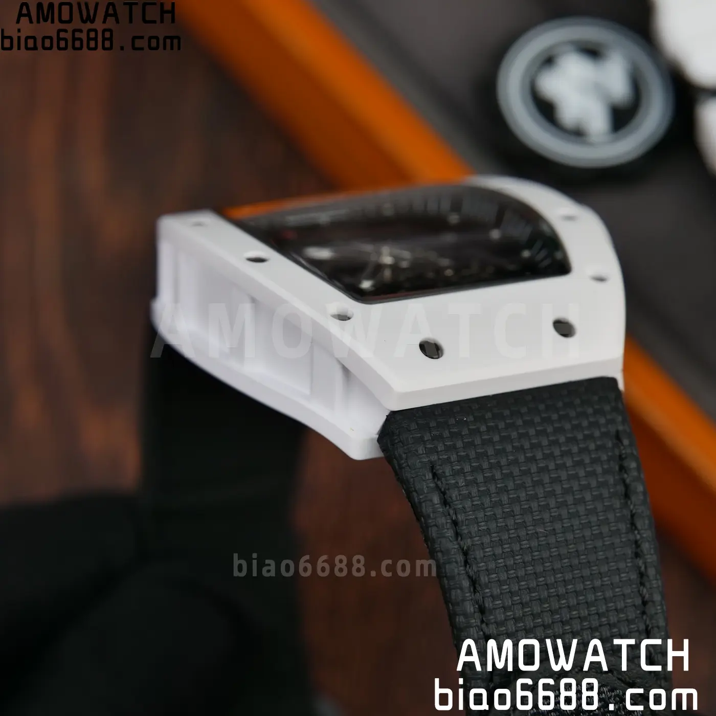 Richard Mille RM055 White Ceramic ZF 1:1 Best Edition on Black Nylon Strap RMUL2 Super Clone V3 67 5d3a0f83bacf662 AMO Watch