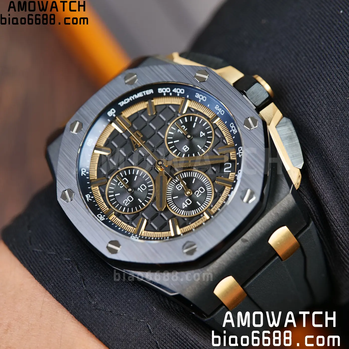AP Royal Oak Offshore 26420 Black Ceramic DDF 1:1 Best Edition Black/YG Dial on Black Rubber Strap DD4401 Super Clone 95 5d6ec802cd34d0c AMO Watch
