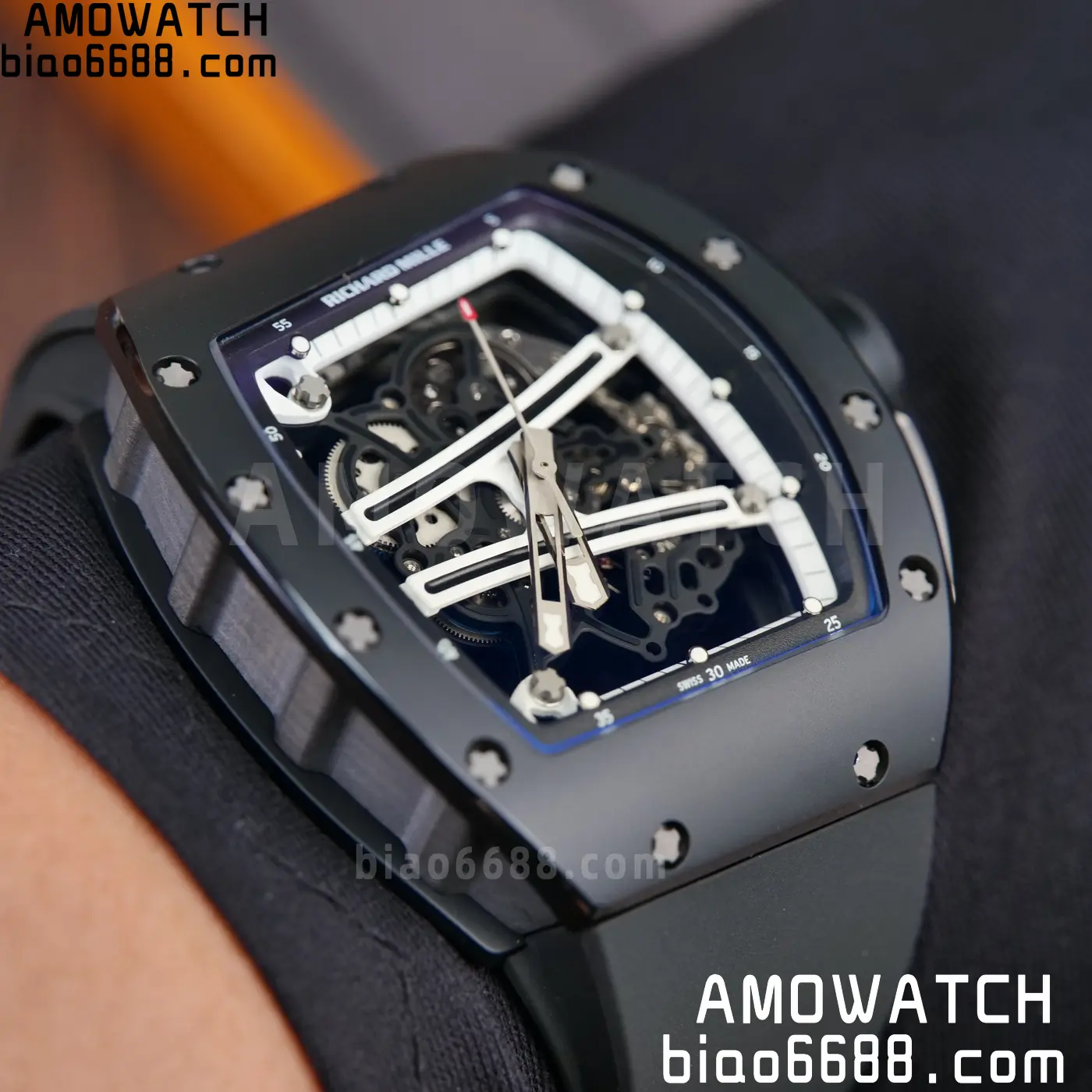RICHARD MILLE RM61-01 RM6101 A9F 1:1 Best Edition Black Bezel Black Strap RMUL3 Free Sprung 114 5e8d81aba727187 AMO Watch