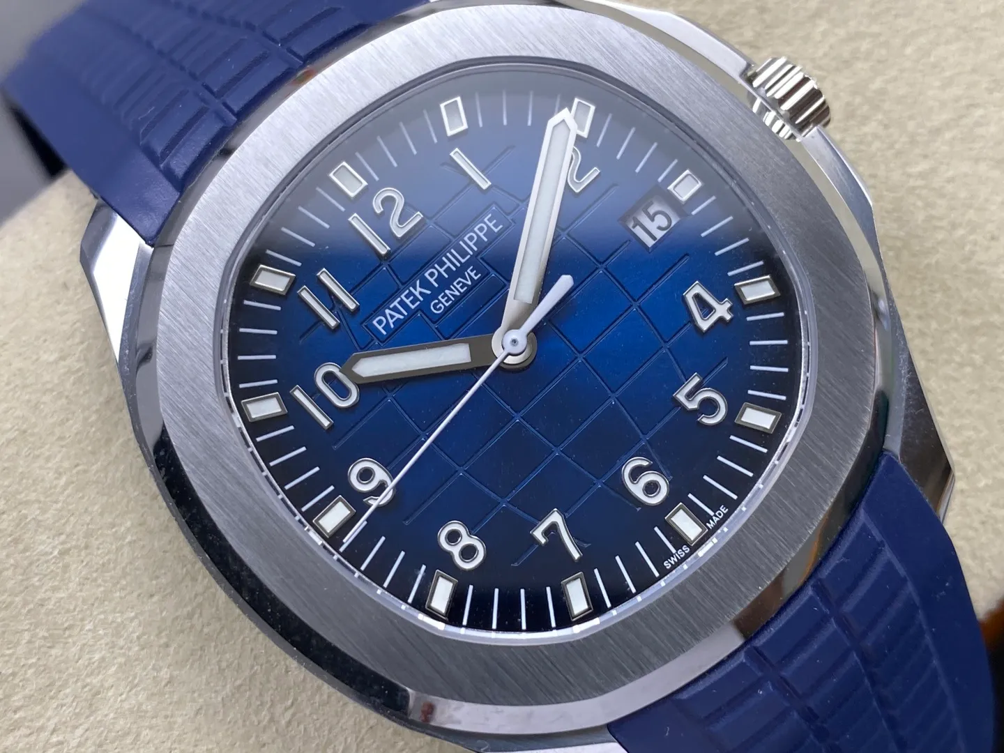 PP Aquanaut 5168G 42mm SS WSF 1:1 Best Edition Blue Dial On Blue Rubber Strap Super Clone DD330 Weighted 150g 31 615c57250ff0614 AMO Watch