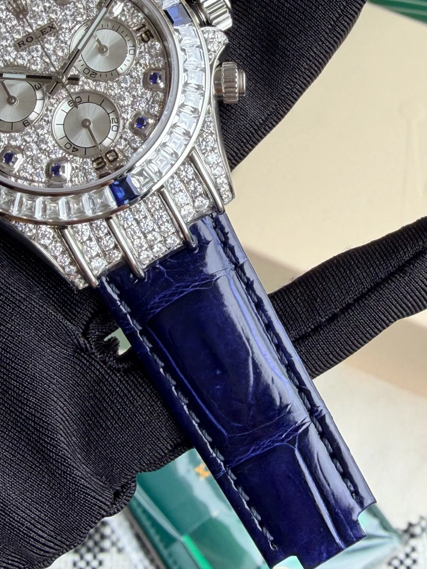 Rolex Daytona PPM Factory Best Edition Mossan Dial on Blue Strap 4130 24 64e494cea9809ee AMO Watch
