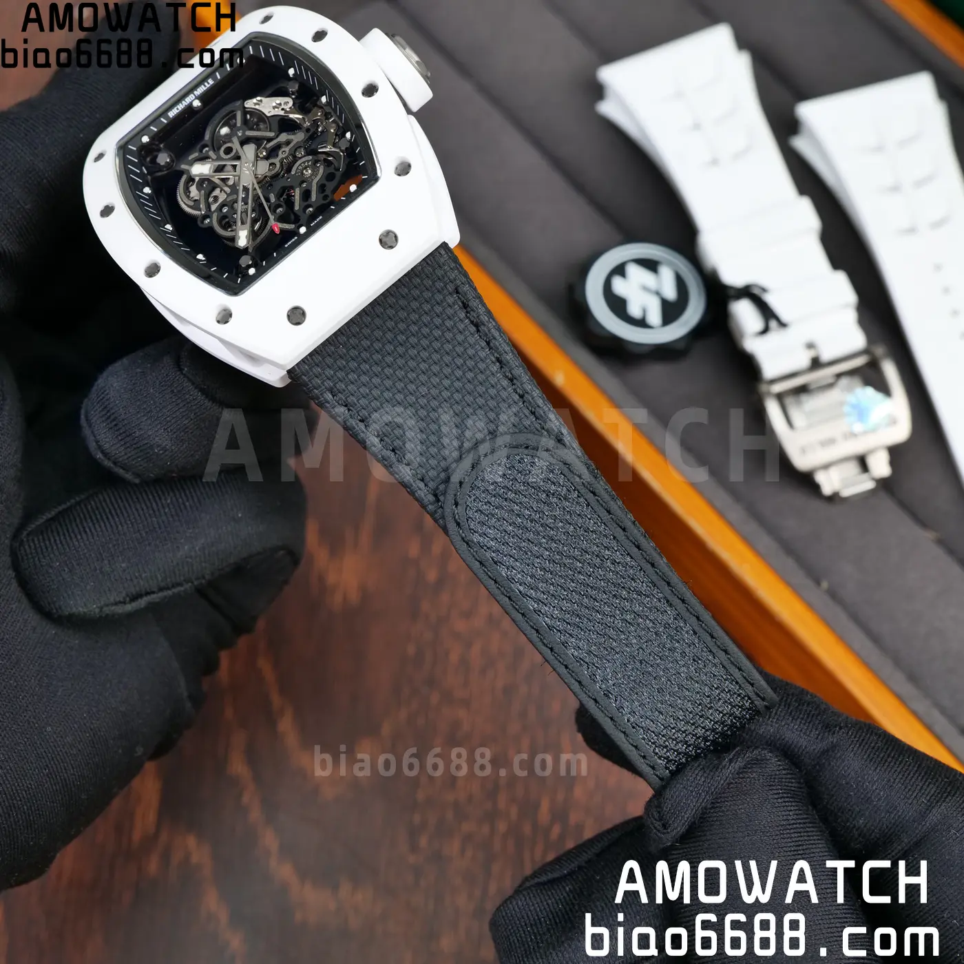 Richard Mille RM055 White Ceramic ZF 1:1 Best Edition on Black Nylon Strap RMUL2 Super Clone V3 63 64e802686f5f376 AMO Watch