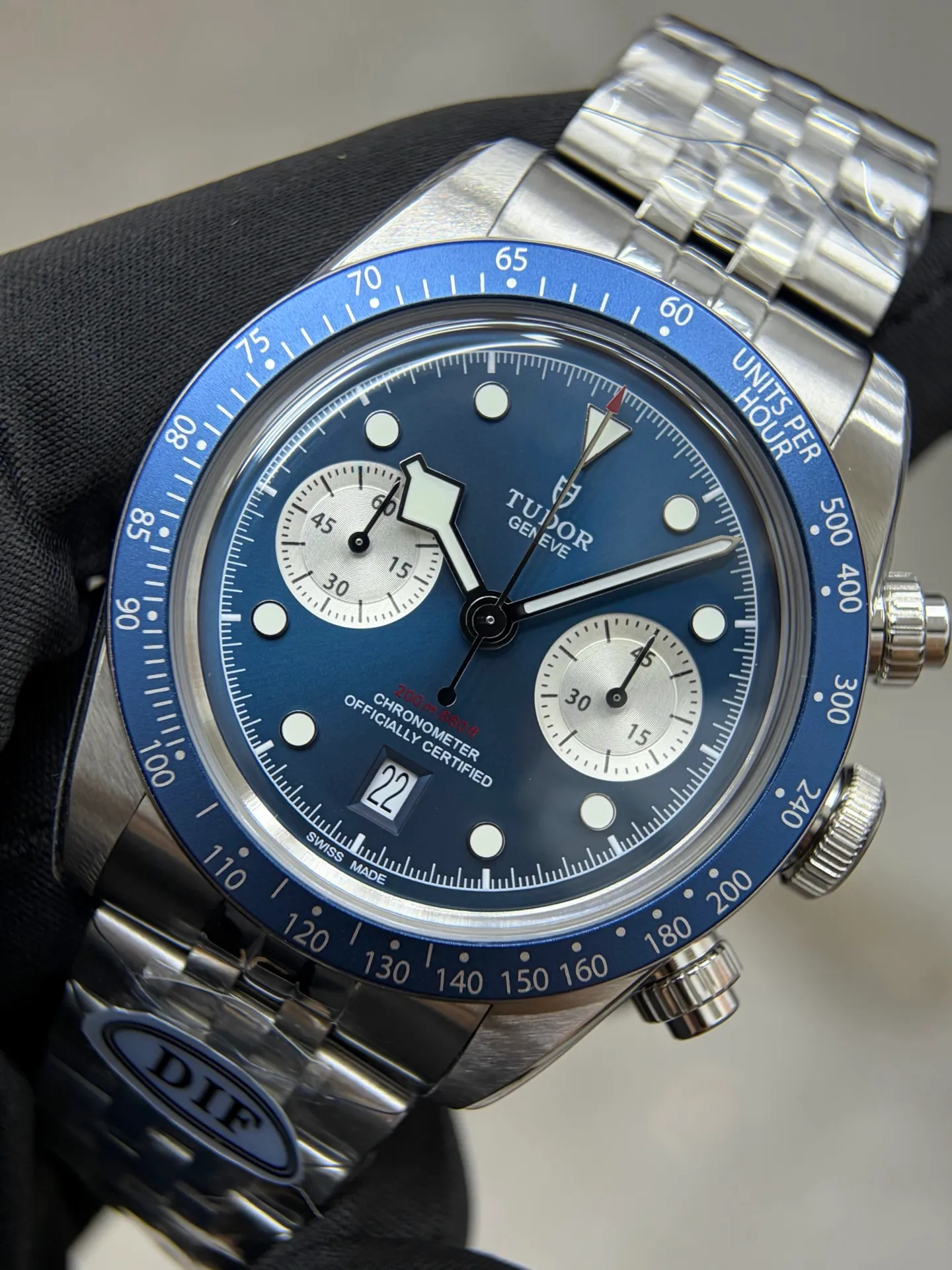 Tudor Black Bay Chrono SS DIF 1:1 Best Edition Blue Dial on SS Bracelet DD7750 23 667dbadfc1c32e6 AMO Watch