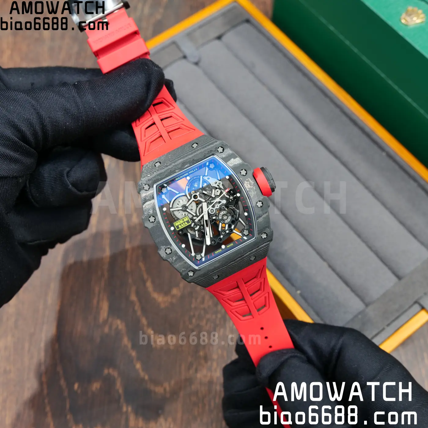 RICHARD MILLE RM035-02 NTPT UMI 1:1 Best Edition Skeleton Dial on Red Rubber Strap RMAL1 Super Clone Free Sprung 81 6742540b1c8c510 AMO Watch