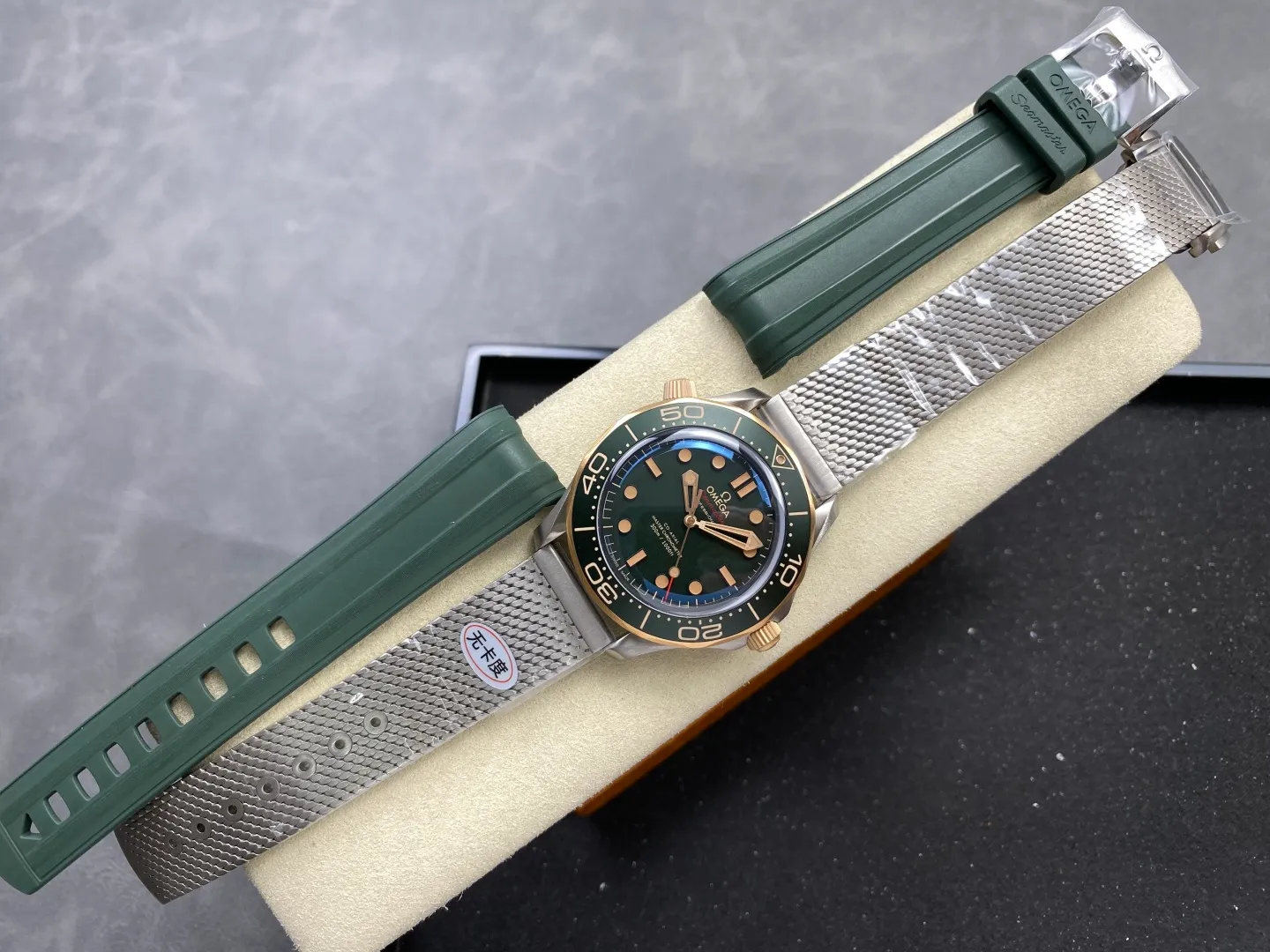 OMEGA Seamaster 300M Diver Titanium/Bronze ORF 1:1 Best Edition Green Dial on Titanium Mesh Bracelet(Free Spring) 33 67a3dc987b3ff8a AMO Watch
