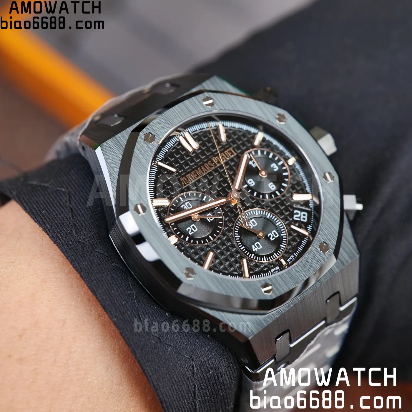AP Royal Oak Chrono 26240 Black Ceramic ZF 1:1 Best Edition on Ceramic Bracelet SA4401 Super Clone V2 (Free Sprung) 89 6abeb9861e3fffd AMO Watch