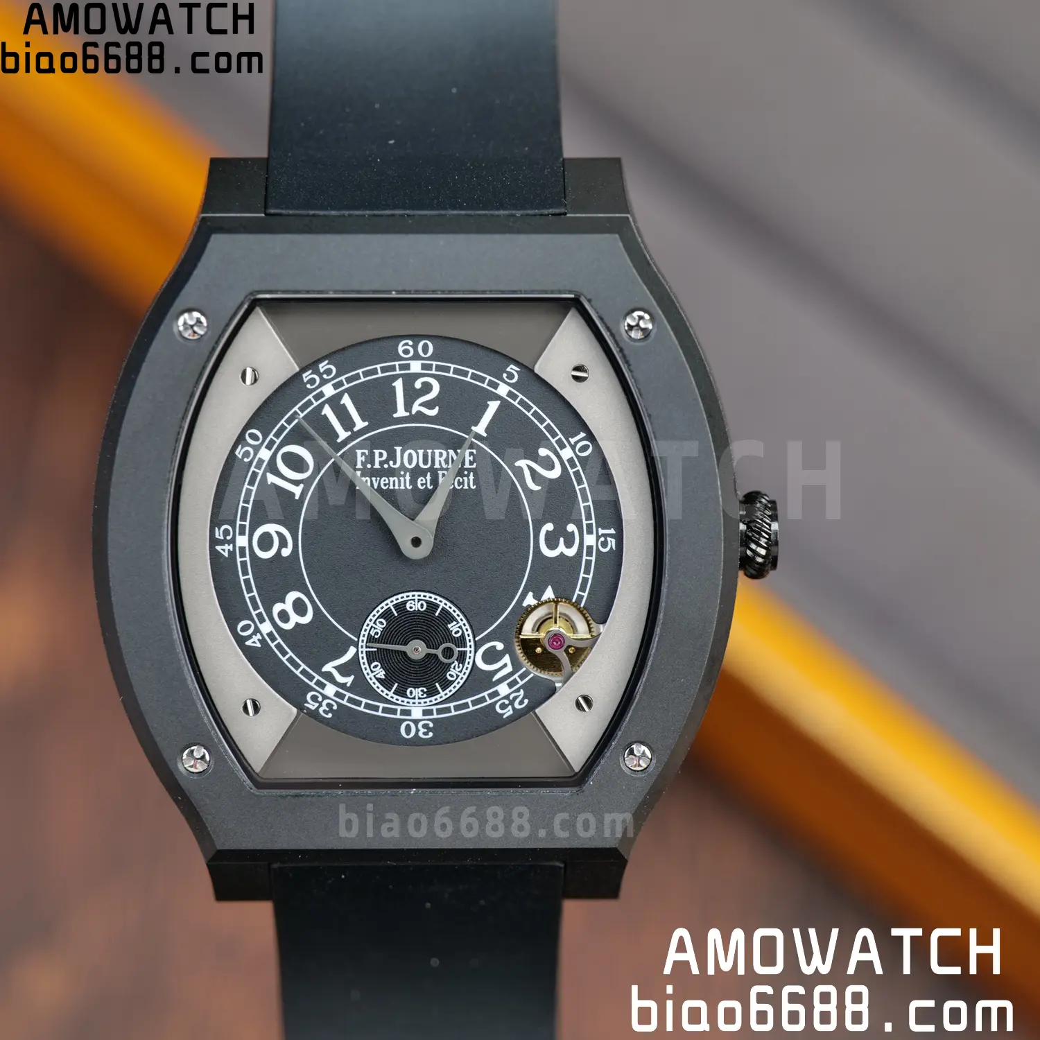 F.P.Journe Elegante PVD FPJF Best Edition Black Dial on Black Rubber Strap Quartz 76 6bdfc713ece2b0f 阿默表行AmoWatch
