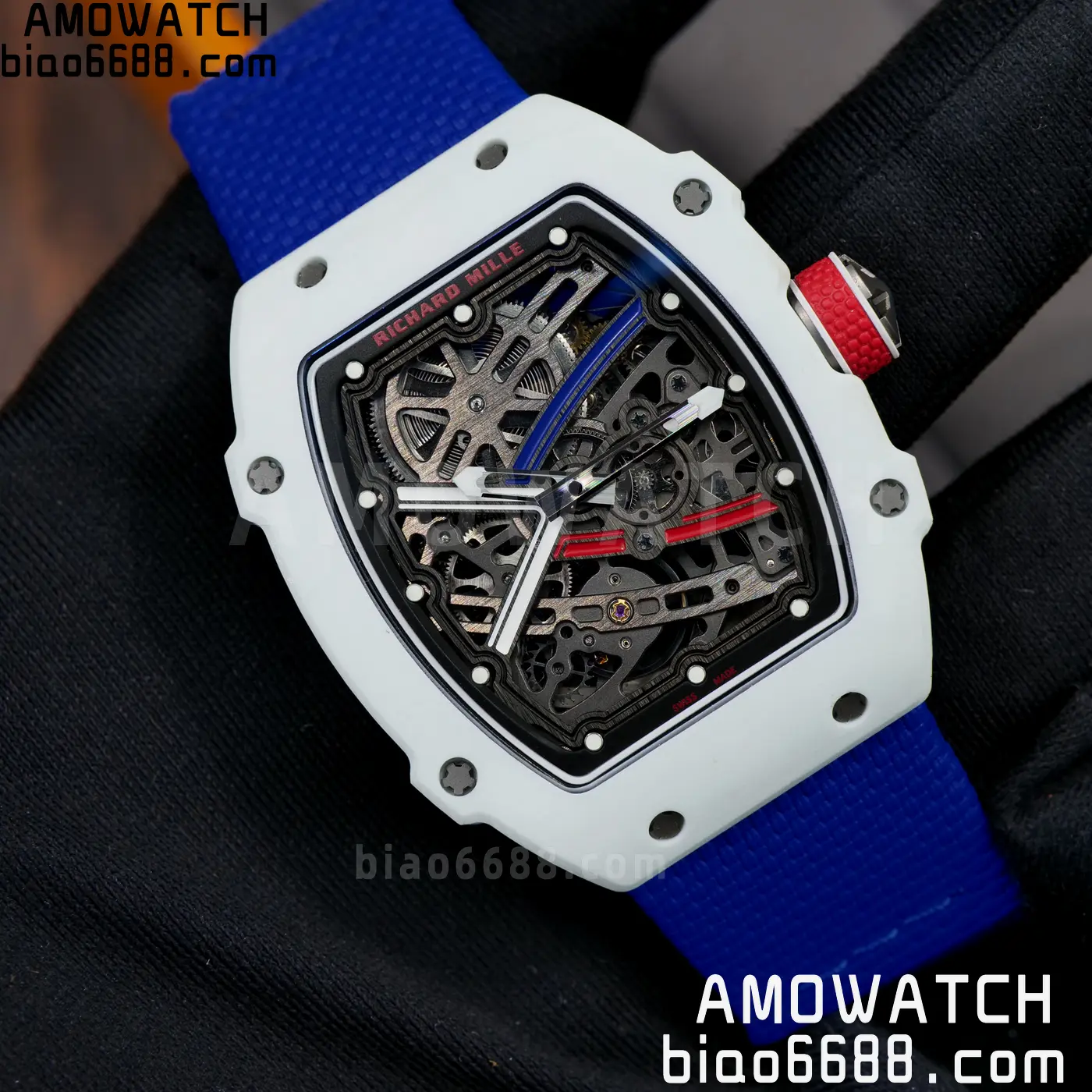 RICHARD MILLE RM67-02 White NTPT RICH Factory 1:1 France Blue/White/Red Skeleton Dial CRMA7 Super Clone 89 6cb6e2a43b55e14 AMO Watch