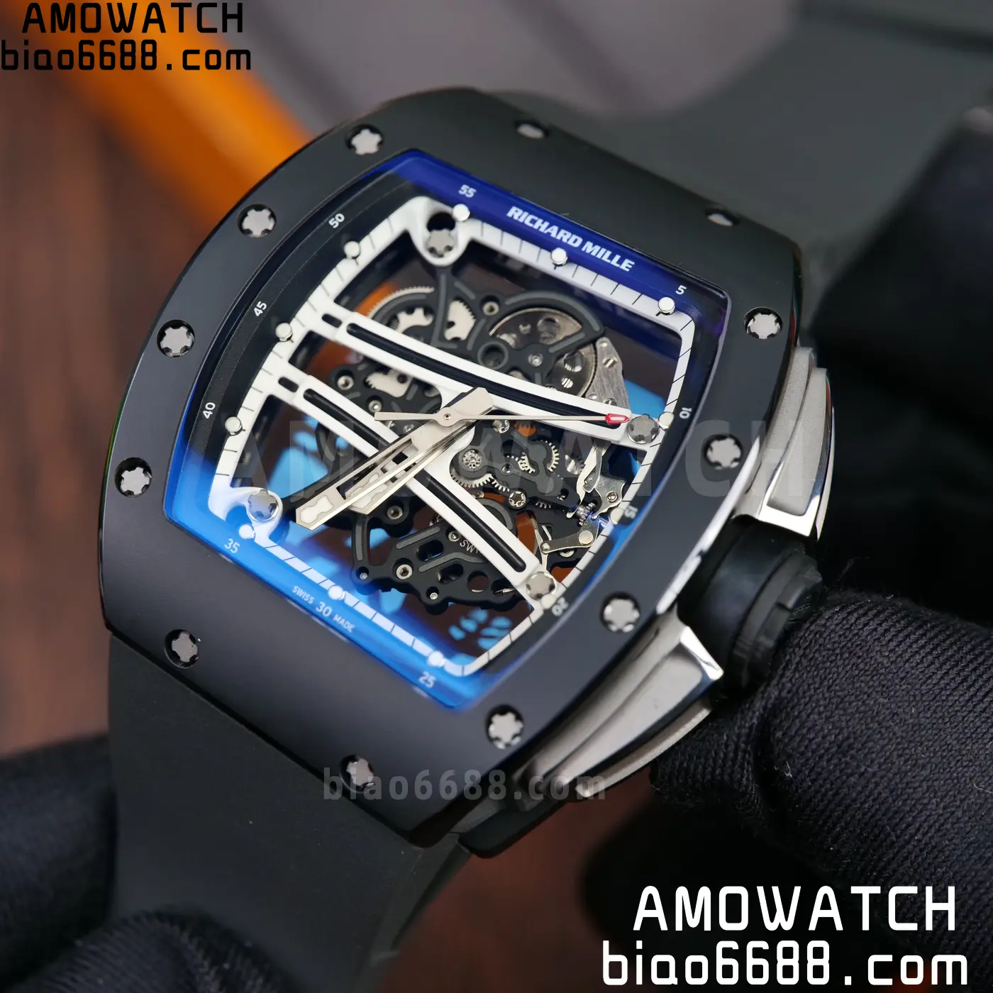 RICHARD MILLE RM61-01 RM6101 A9F 1:1 Best Edition Black Bezel Black Strap RMUL3 Free Sprung 94 6dd4379d474b4c8 AMO Watch