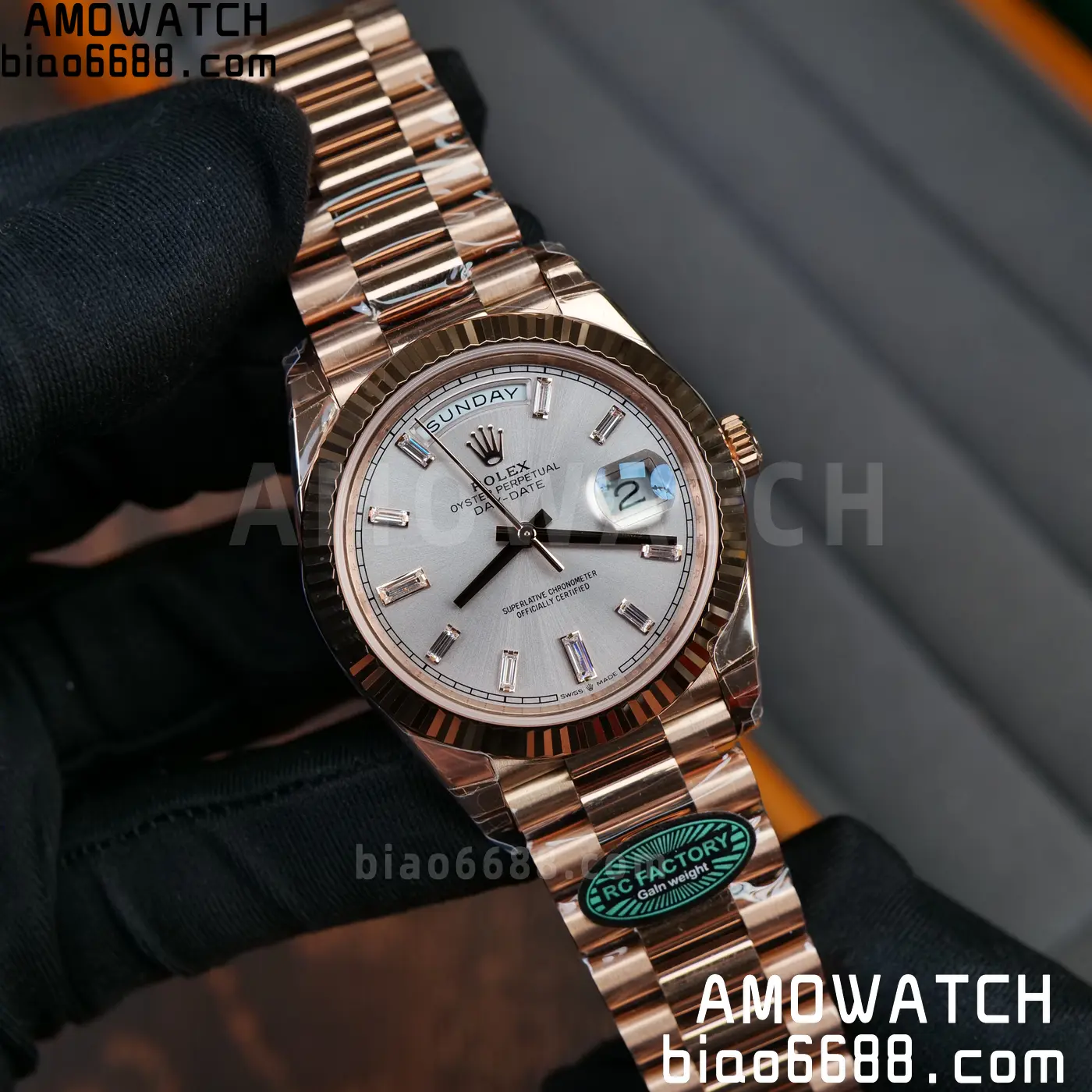 Rolex Day Date 40 RG 228236 RCF 1:1 Best Edition RG Dial on President Bracelet VR3255 (211g) 60 6e1a934741e98ec AMO Watch
