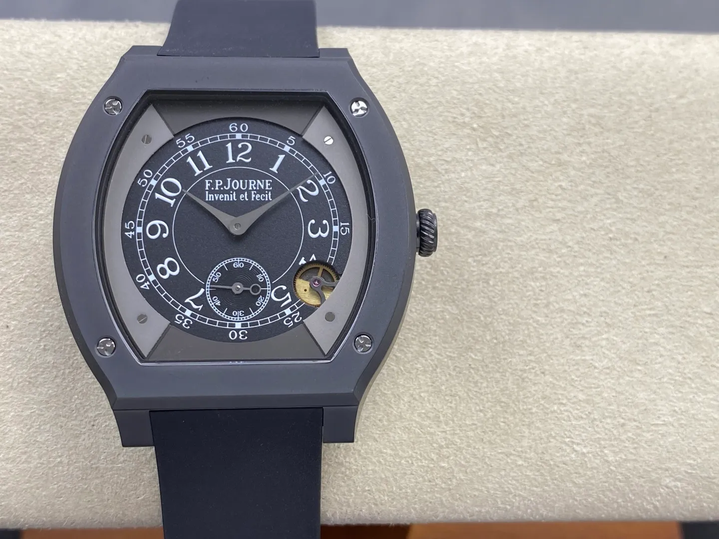 F.P.Journe Elegante PVD FPJF Best Edition Black Dial on Black Rubber Strap Quartz 38 707a981b117e54b 阿默表行AmoWatch
