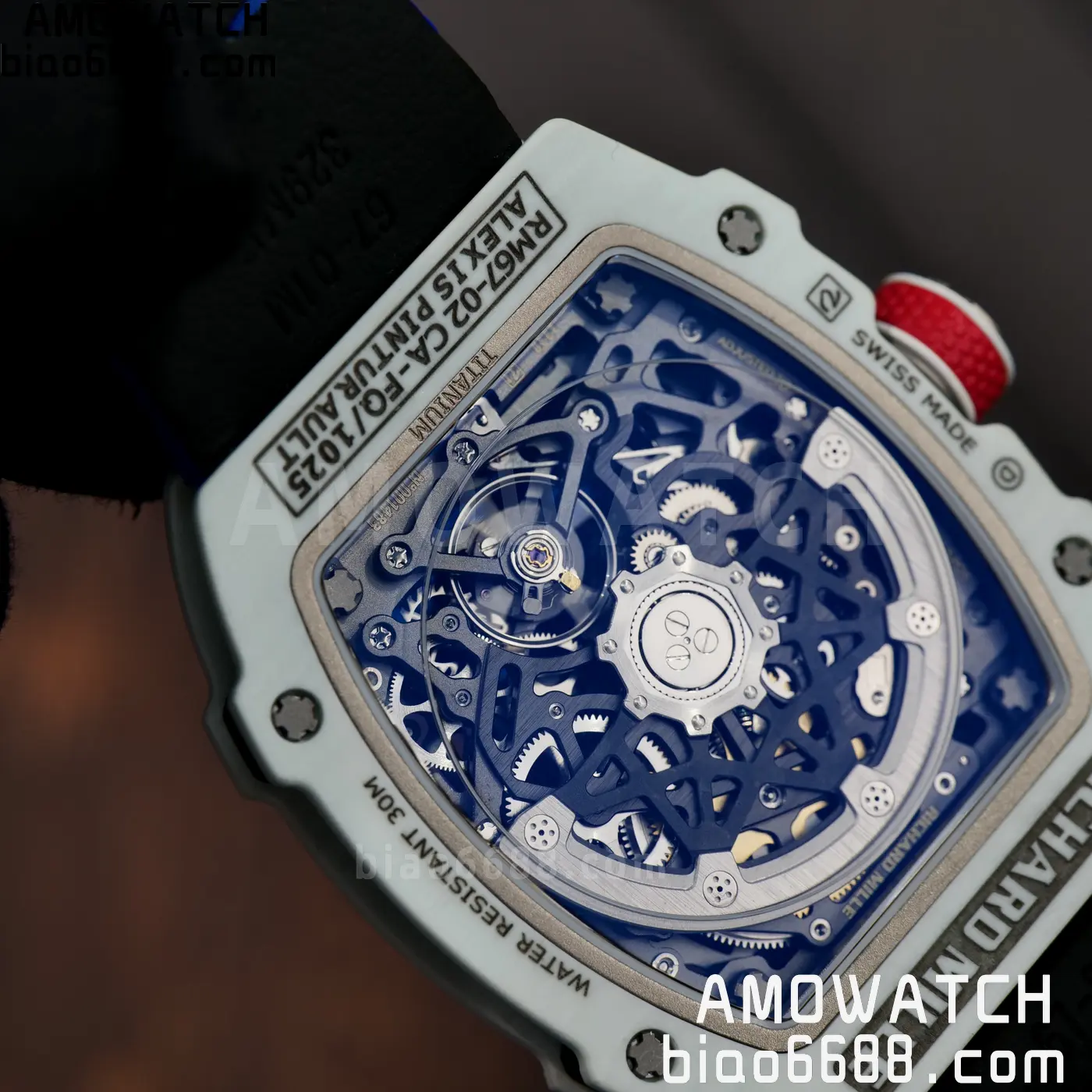 RICHARD MILLE RM67-02 White NTPT RICH Factory 1:1 France Blue/White/Red Skeleton Dial CRMA7 Super Clone 95 70bf5b280c6a058 AMO Watch