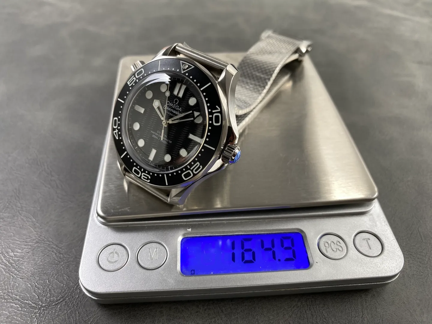 OMEGA Seamaster 300M Diver SS ORF 1:1 Best Edition Black Wave Dial on SS Mesh Bracelet (Free Spring) 23 712de78f0a0bd46 AMO Watch
