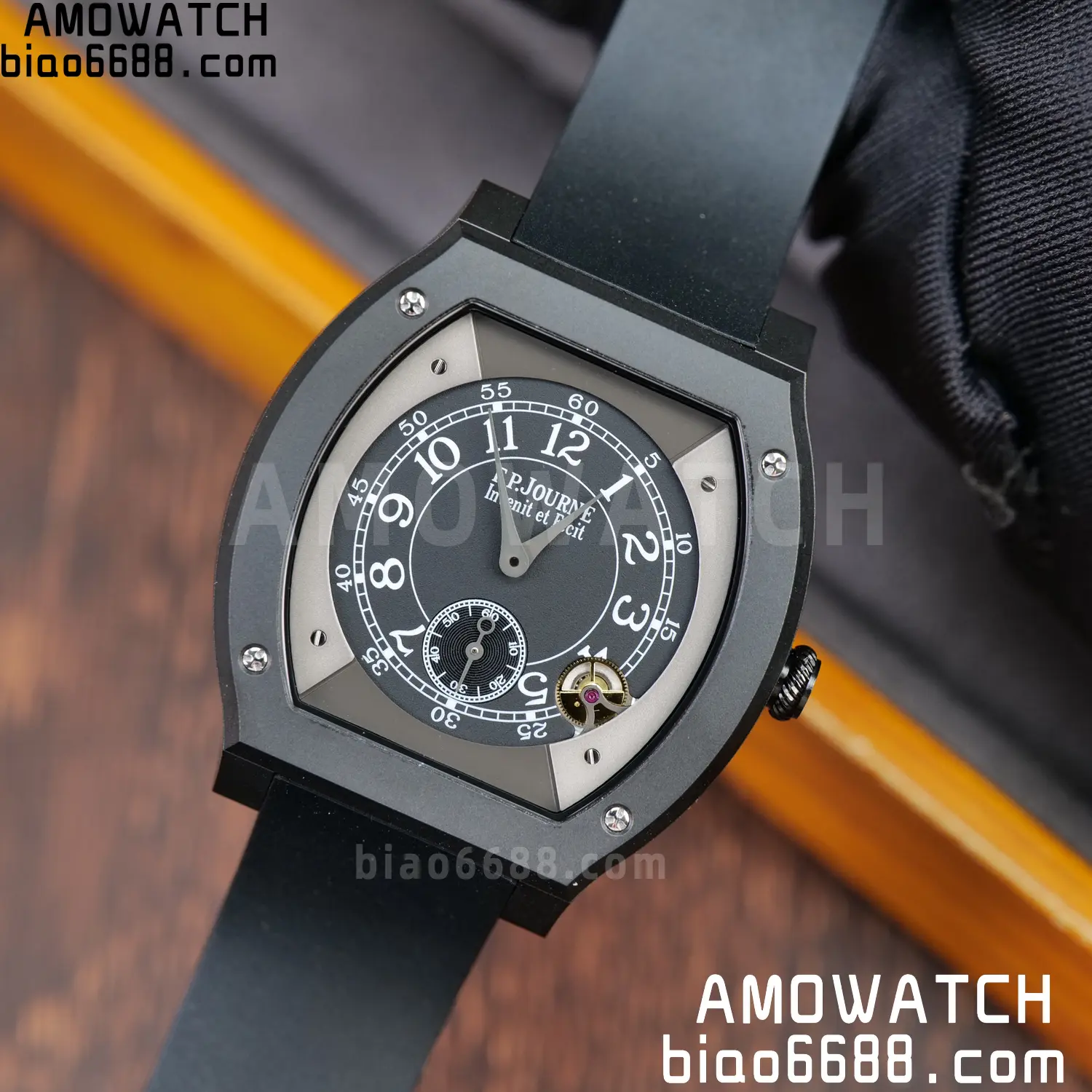 F.P.Journe Elegante PVD FPJF Best Edition Black Dial on Black Rubber Strap Quartz 92 744af96257ebd99 阿默表行AmoWatch