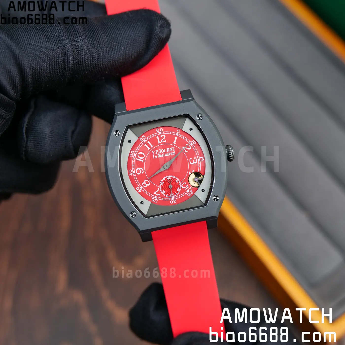 F.P.Journe Elegante PVD FPJF Best Edition Red Dial on Red Rubber Strap Quartz 63 74511f2948e18ba 阿默表行AmoWatch