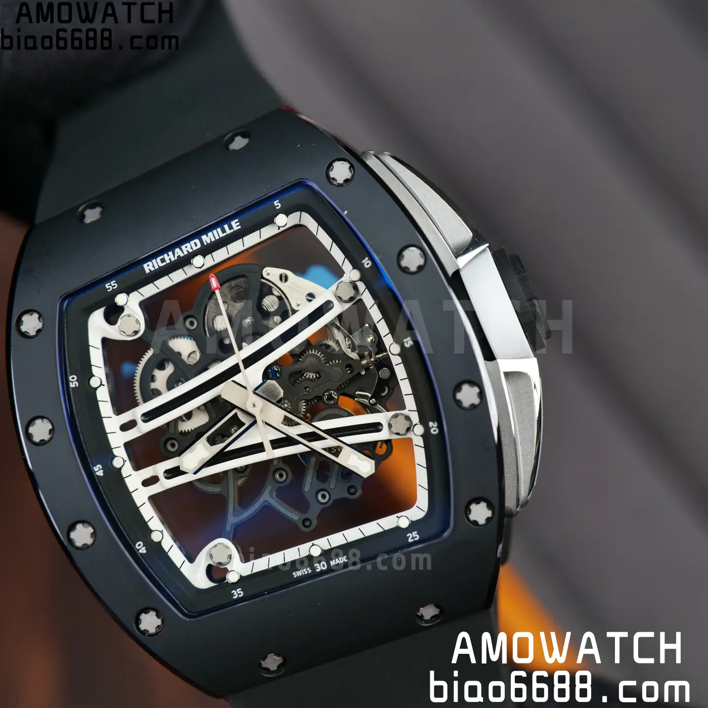 RICHARD MILLE RM61-01 RM6101 A9F 1:1 Best Edition Black Bezel White Strap RMUL3 Free Sprung 96 74b5d7b8a05f1cc 阿默表行AmoWatch