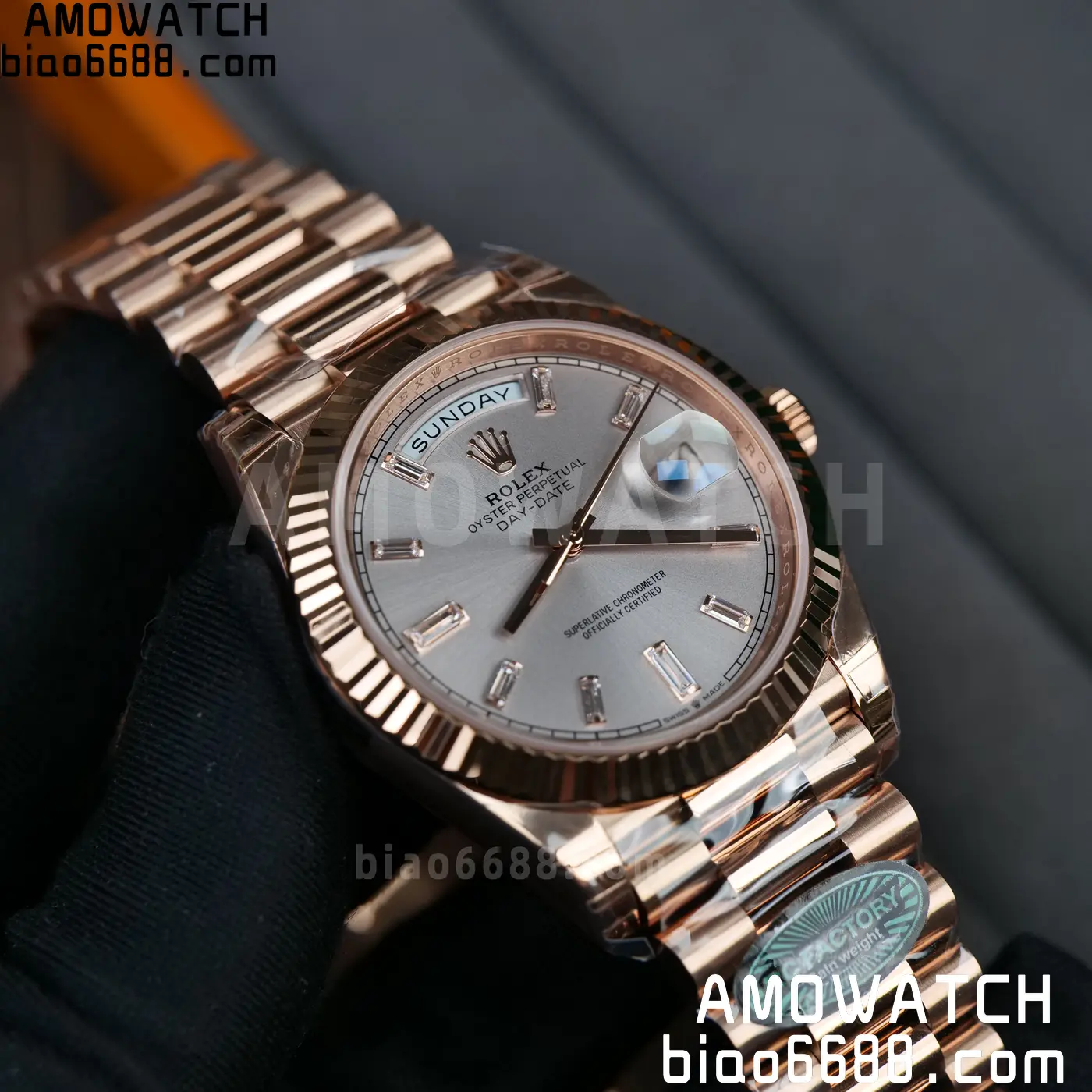 Rolex Day Date 40 RG 228236 RCF 1:1 Best Edition RG Dial on President Bracelet VR3255 (211g) 69 76bd212907745c3 AMO Watch