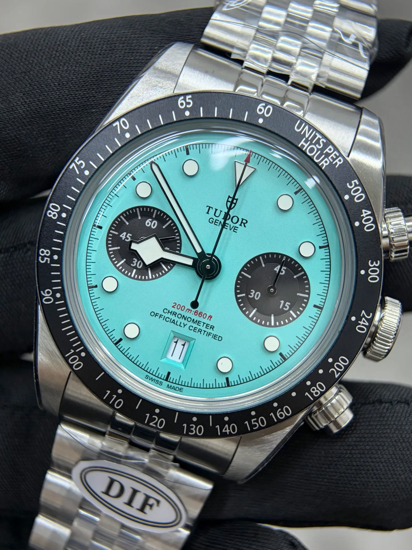 Tudor Black Bay Chrono SS DIF 1:1 Best Edition Tiffany Blue Dial on SS Bracelet DD7750 24 76d410b14b95227 AMO Watch