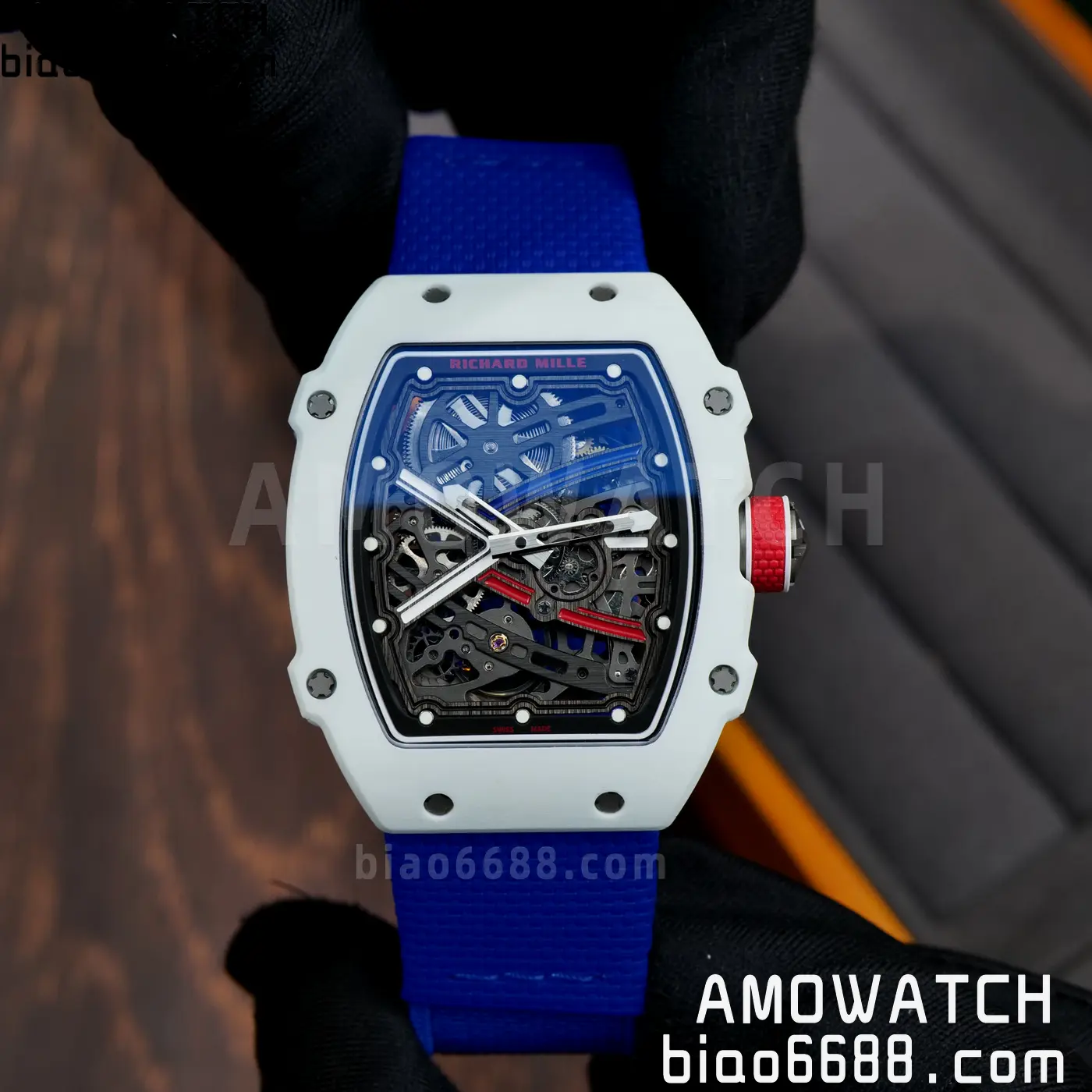 RICHARD MILLE RM67-02 White NTPT RICH Factory 1:1 France Blue/White/Red Skeleton Dial CRMA7 Super Clone 74 77c0345398954ef AMO Watch