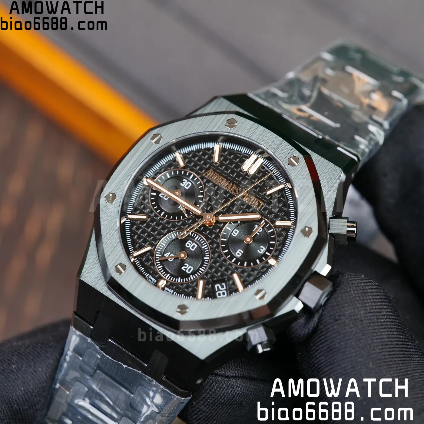 AP Royal Oak Chrono 26240 Black Ceramic ZF 1:1 Best Edition on Ceramic Bracelet SA4401 Super Clone V2 (Free Sprung) 77 77f5e55b06f20c7 AMO Watch
