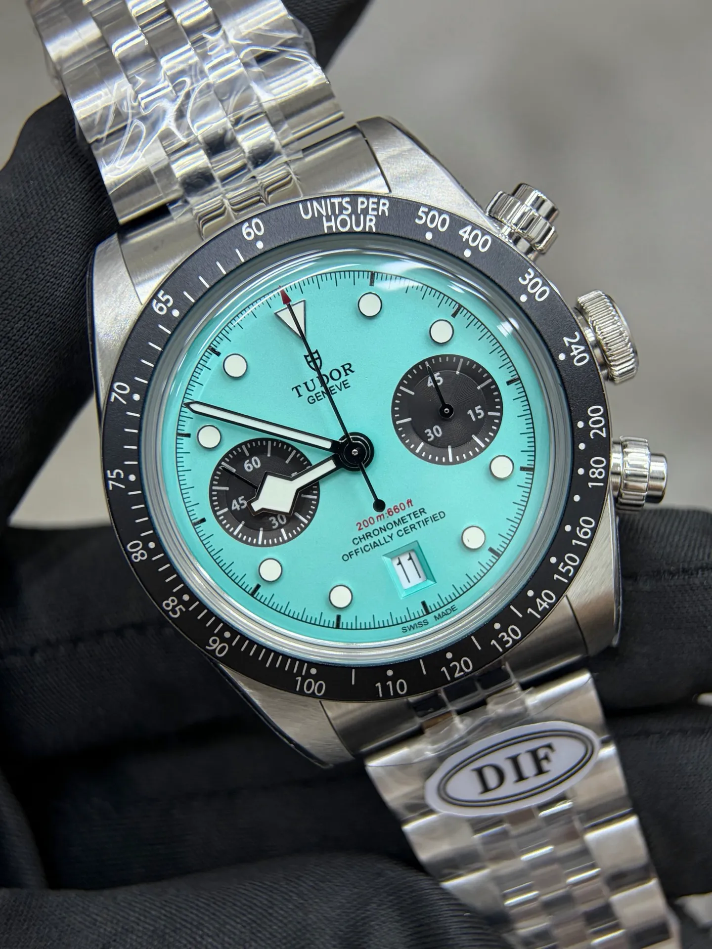 Tudor Black Bay Chrono SS DIF 1:1 Best Edition Tiffany Blue Dial on SS Bracelet DD7750 22 789c54aa9199c75 AMO Watch
