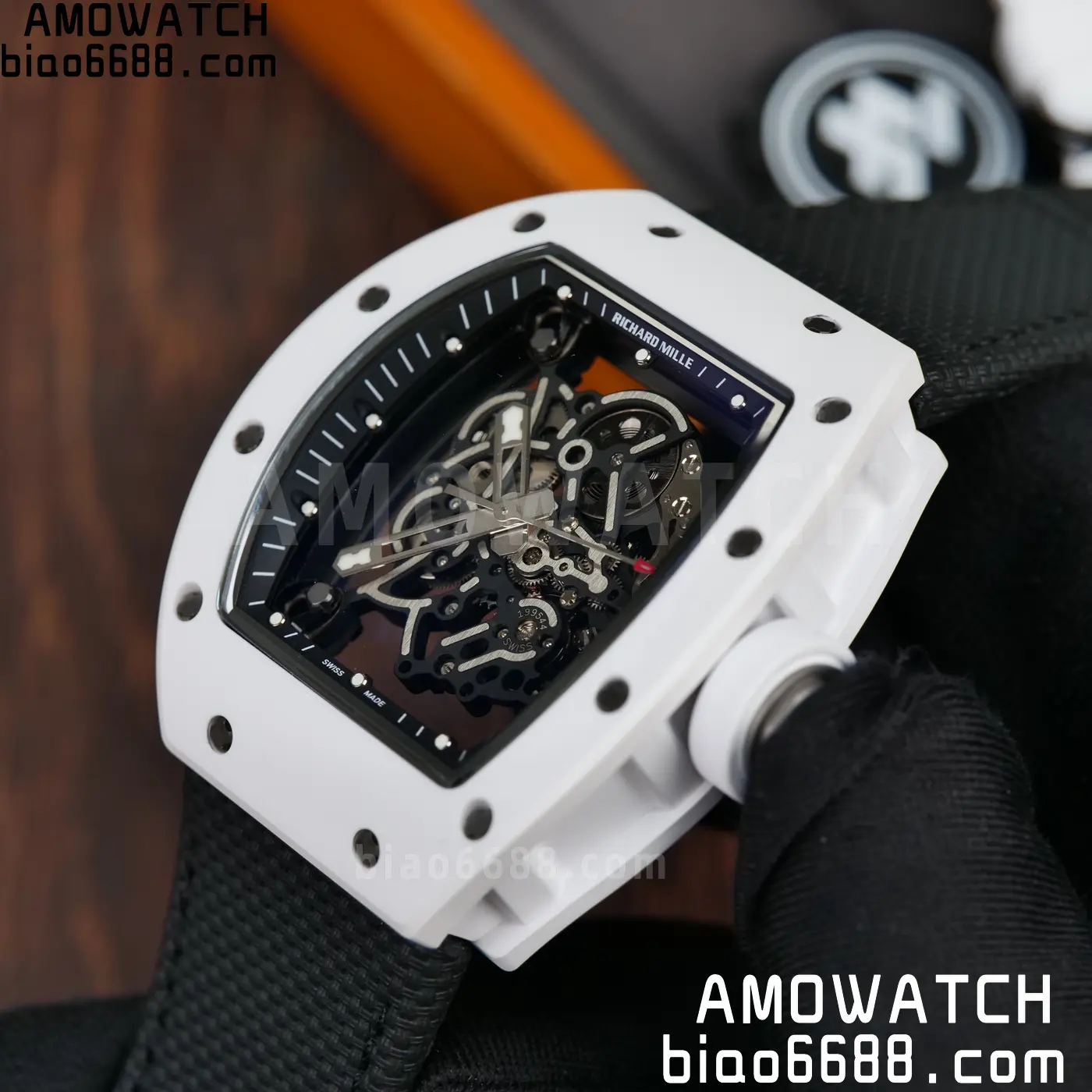 Richard Mille RM055 White Ceramic ZF 1:1 Best Edition on Black Nylon Strap RMUL2 Super Clone V3 71 78a5c5c98d80b13 AMO Watch