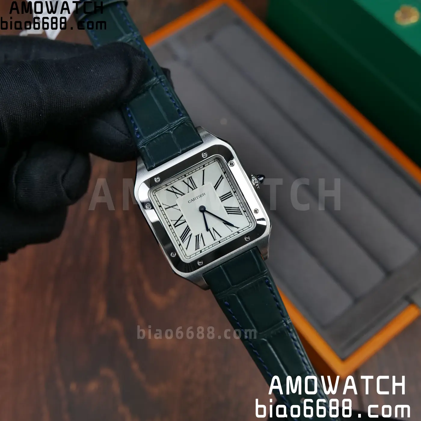 Cartier Santos Dumont WSSA0022 Large F1 Factory 1:1 Best Edition white Dial on Blue Strap Quartz 24 79be2ebf342dbb1 AMO Watch