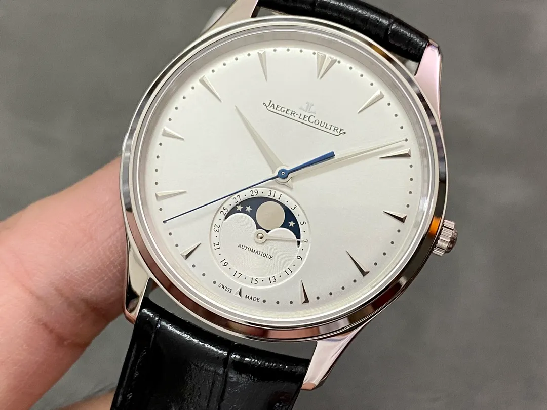 JL Master Ultra Thin Moon 1368420 SS ZF 1:1 Best Edition White Dial on Black Leather Strap SA925 Super Clone V2 21 7c4000392922d66 AMO Watch