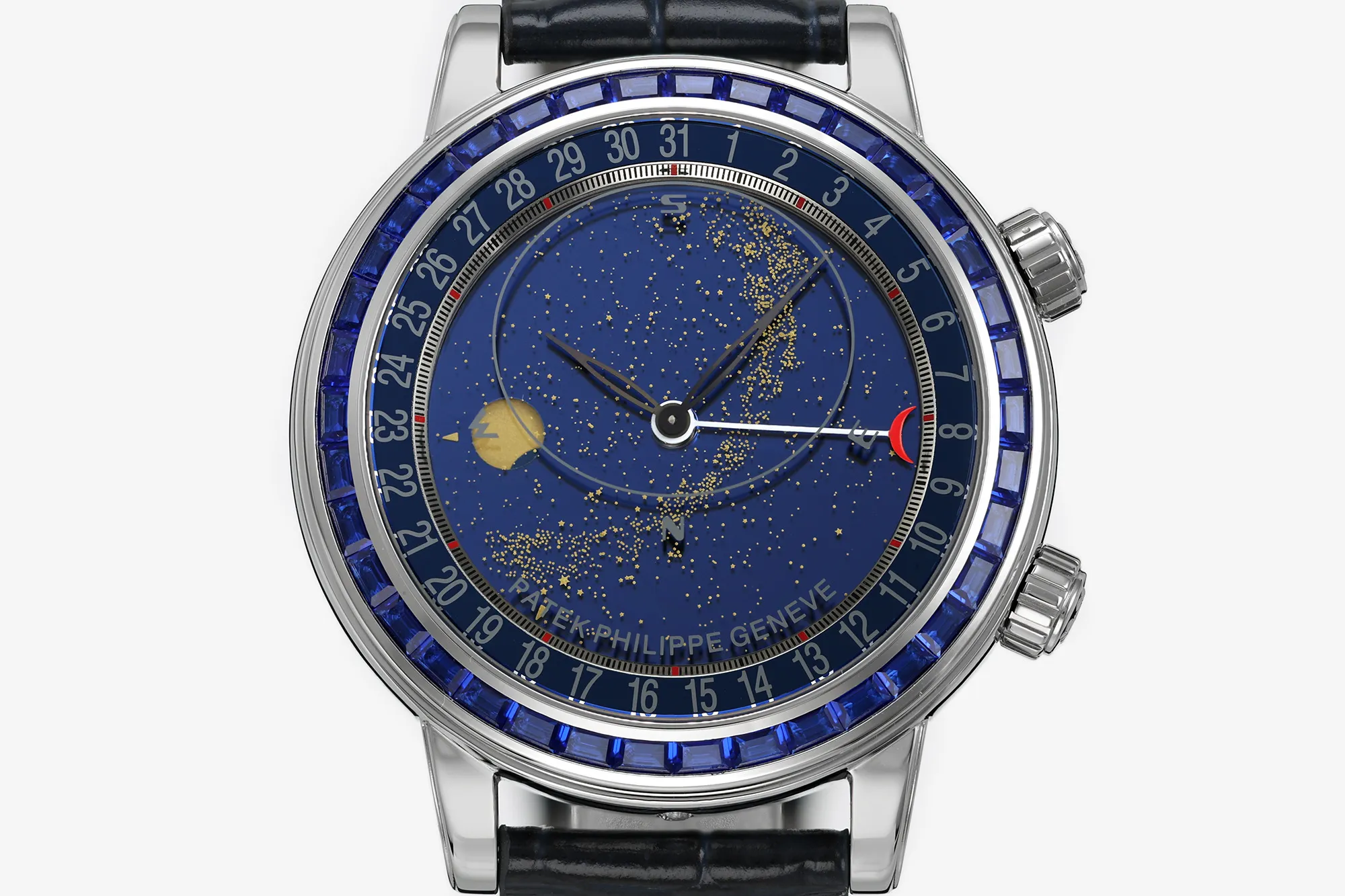 PP Grand Complications 6102 SS Blue Diamonds Bezel PPF 1:1 Best Edition Blue Dial on Blue Leather Strap SA240 Super Clone 20 7f5f486a05813ba AMO Watch