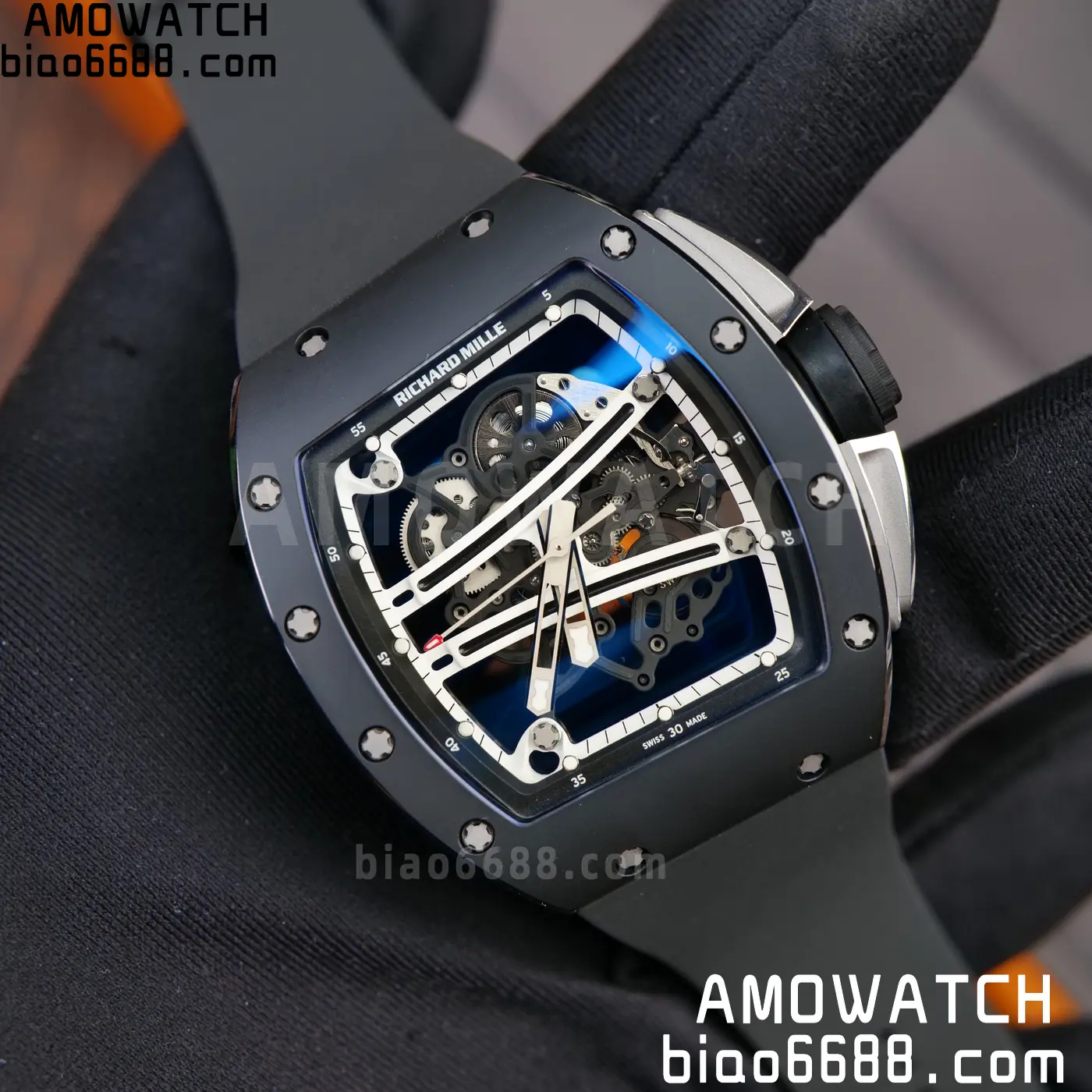 RICHARD MILLE RM61-01 RM6101 A9F 1:1 Best Edition Black Bezel Black Strap RMUL3 Free Sprung 116 8050ae7f10ded6e AMO Watch