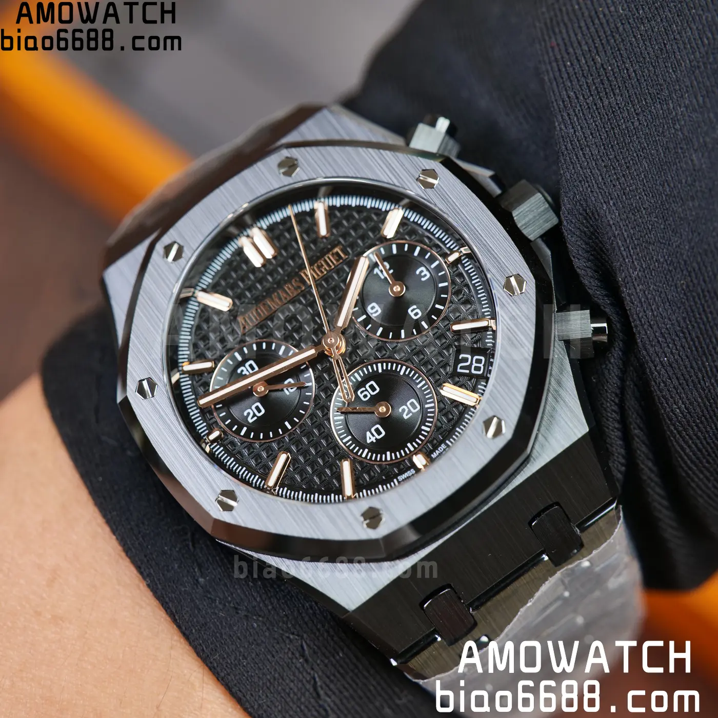 AP Royal Oak Chrono 26240 Black Ceramic ZF 1:1 Best Edition on Ceramic Bracelet SA4401 Super Clone V2 (Free Sprung) 88 8053f9e98a1718a AMO Watch