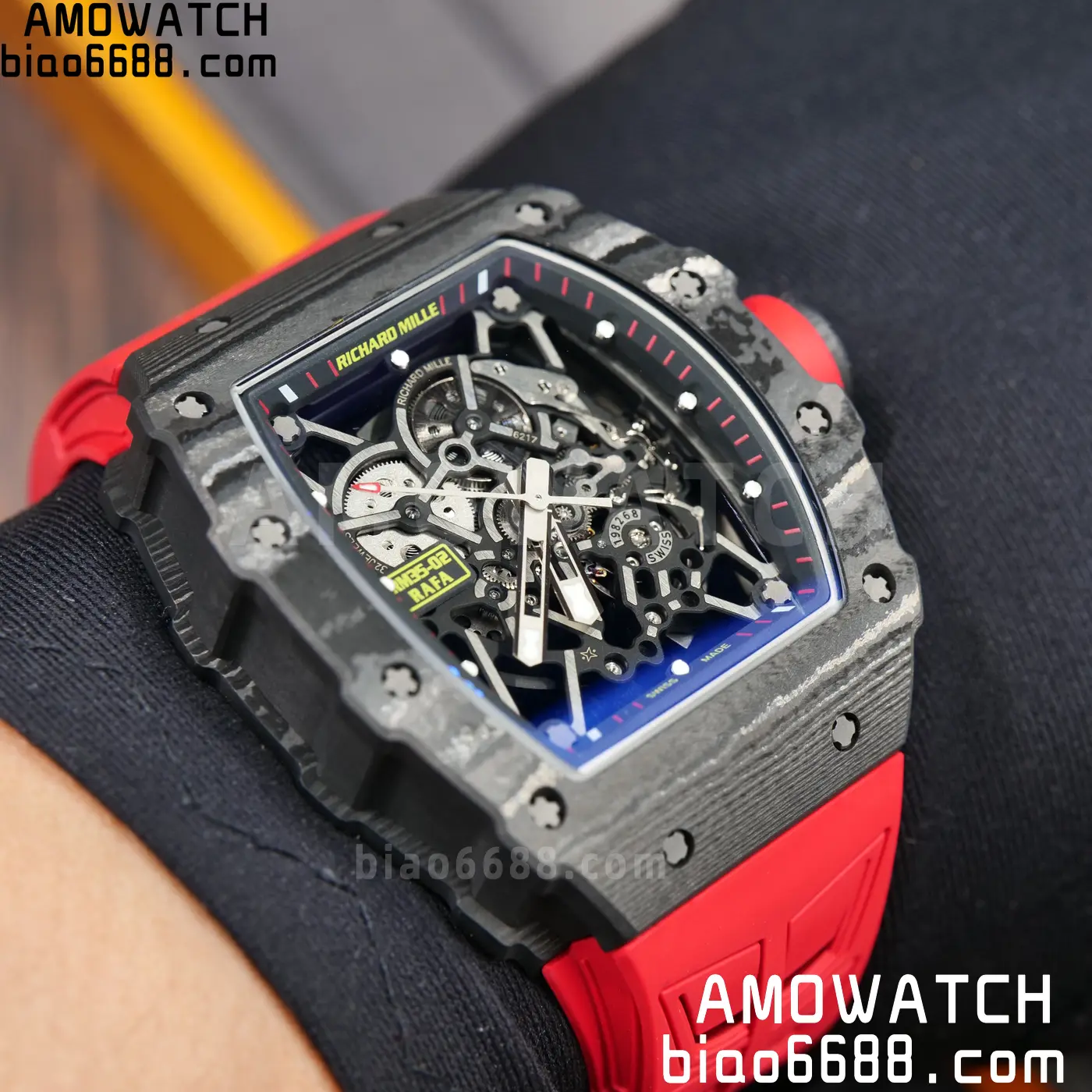 RICHARD MILLE RM035-02 NTPT UMI 1:1 Best Edition Skeleton Dial on Red Rubber Strap RMAL1 Super Clone Free Sprung 113 805b9b97b364ed2 AMO Watch