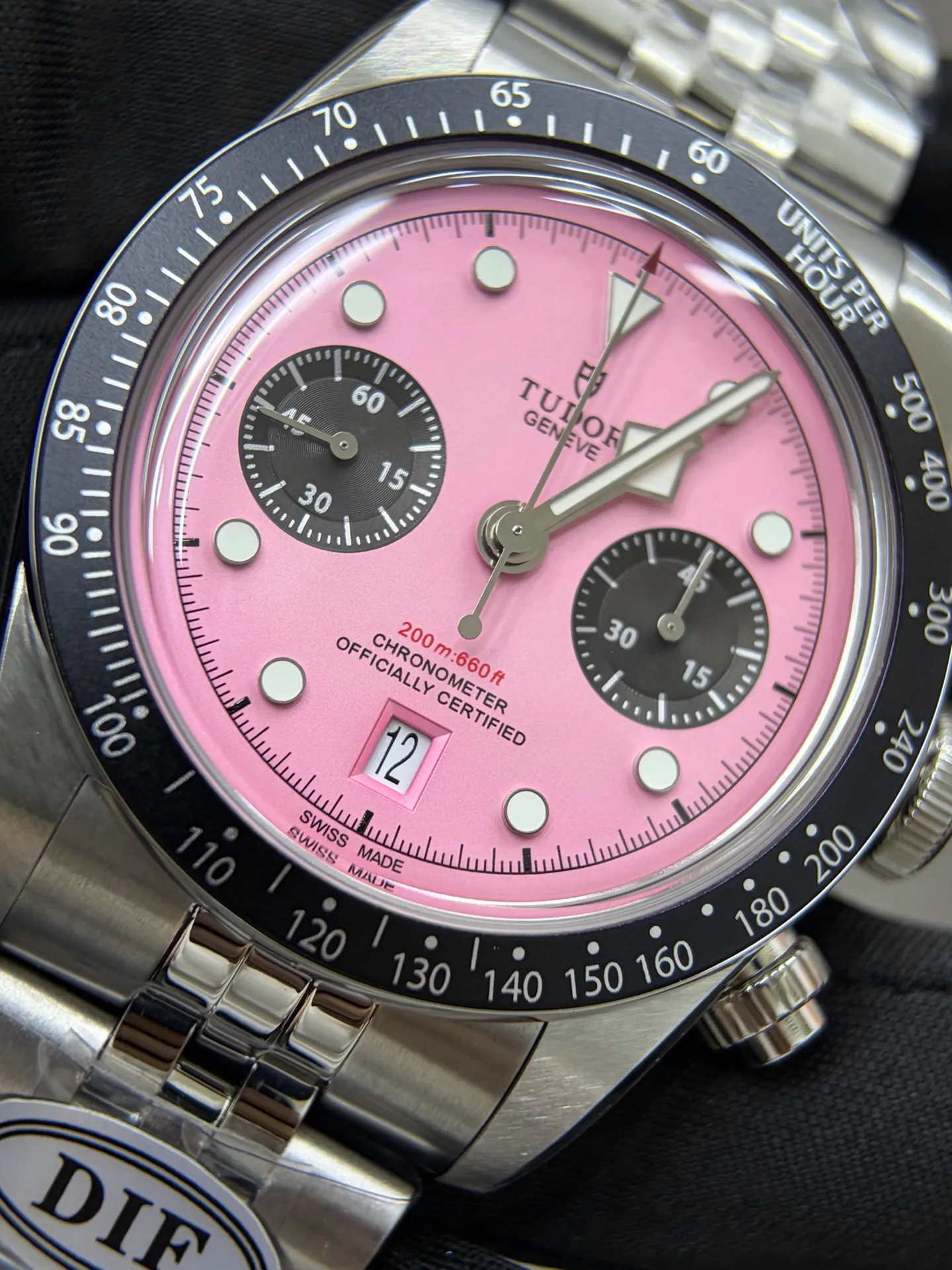 Tudor Black Bay Chrono SS DIF 1:1 Best Edition Pink Dial on SS Bracelet DD7750 25 81e1c86cb4f664b AMO Watch