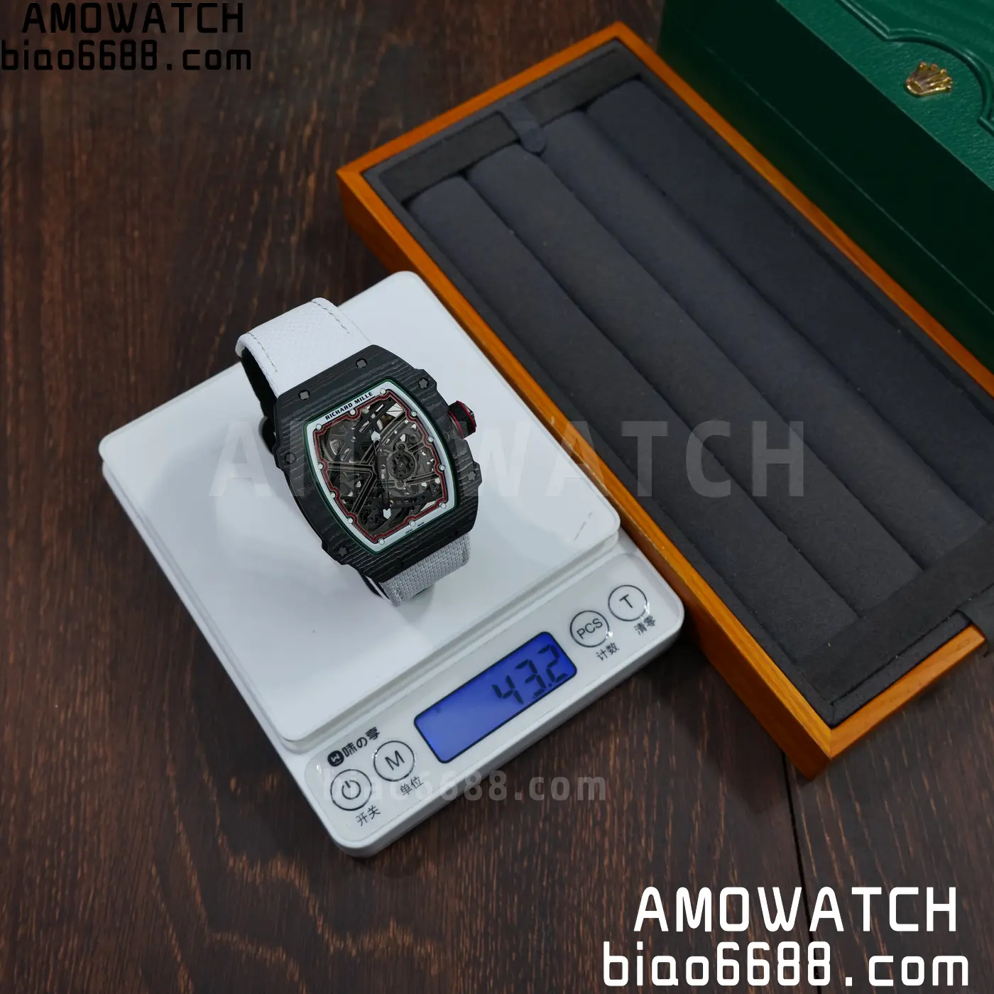 RICHARD MILLE 1:1 RM67-02 Black NTPT RICH Factory 1:1 Italy Green/Red/White Skeleton Dial White Nylon Strap CRMA7 Super Clone 83 82aba099cde5ade AMO Watch