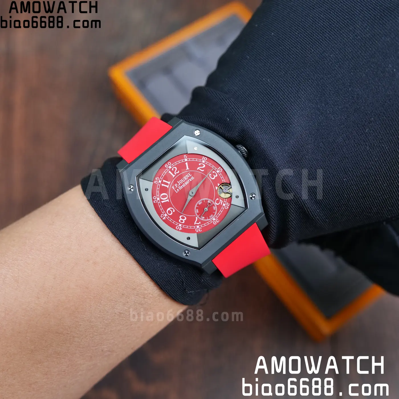 F.P.Journe Elegante PVD FPJF Best Edition Red Dial on Red Rubber Strap Quartz 92 82b7464d55380f0 阿默表行AmoWatch