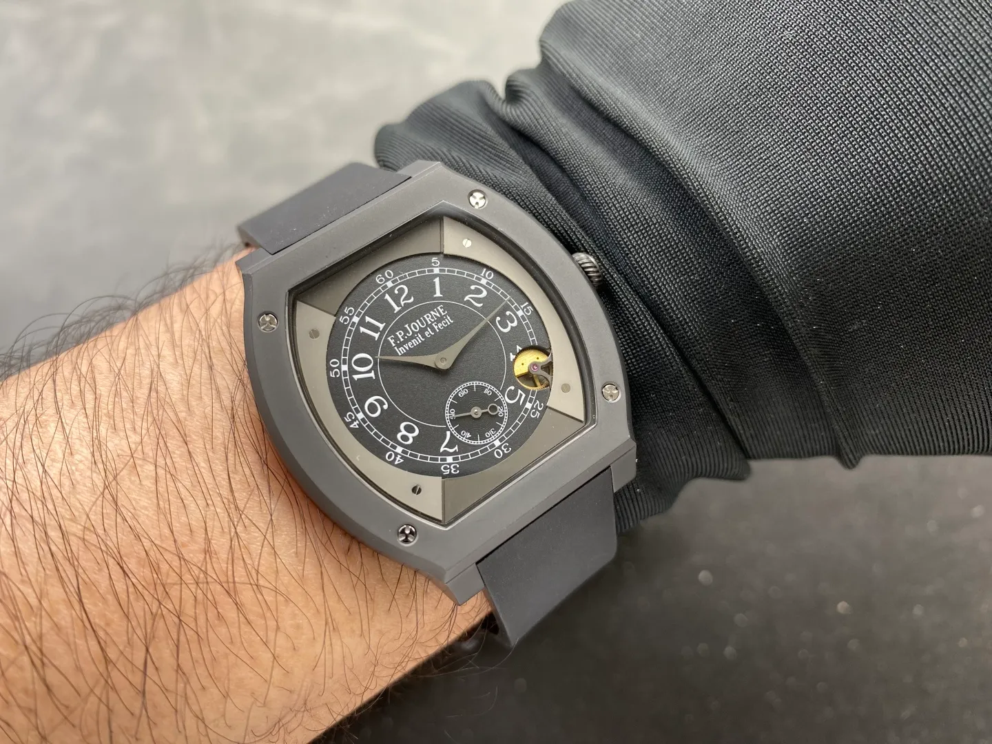F.P.Journe Elegante PVD FPJF Best Edition Black Dial on Black Rubber Strap Quartz 54 8391e974dd7b3b2 阿默表行AmoWatch