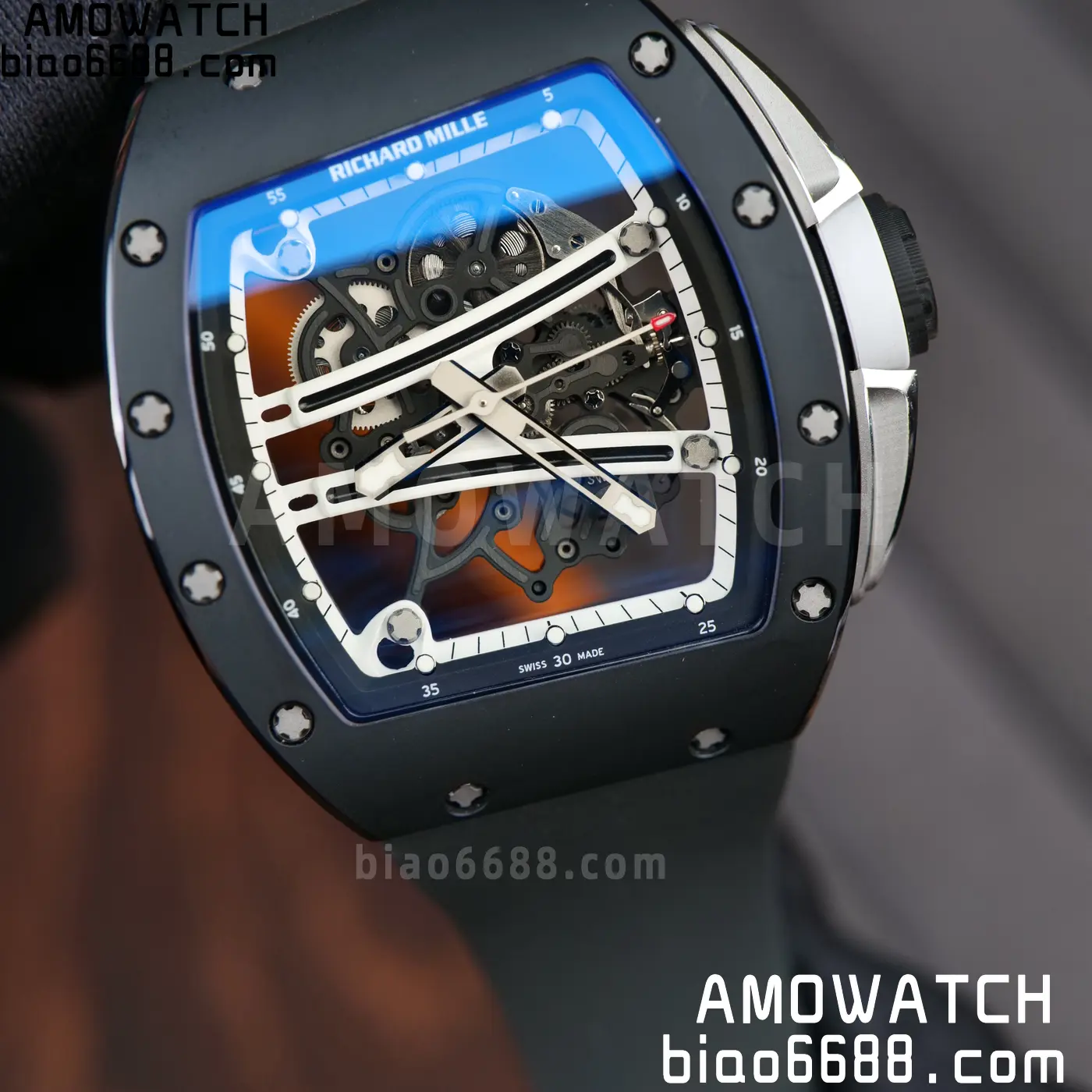 RICHARD MILLE RM61-01 RM6101 A9F 1:1 Best Edition Black Bezel White Strap RMUL3 Free Sprung 98 8428be9ddbf2fbf 阿默表行AmoWatch