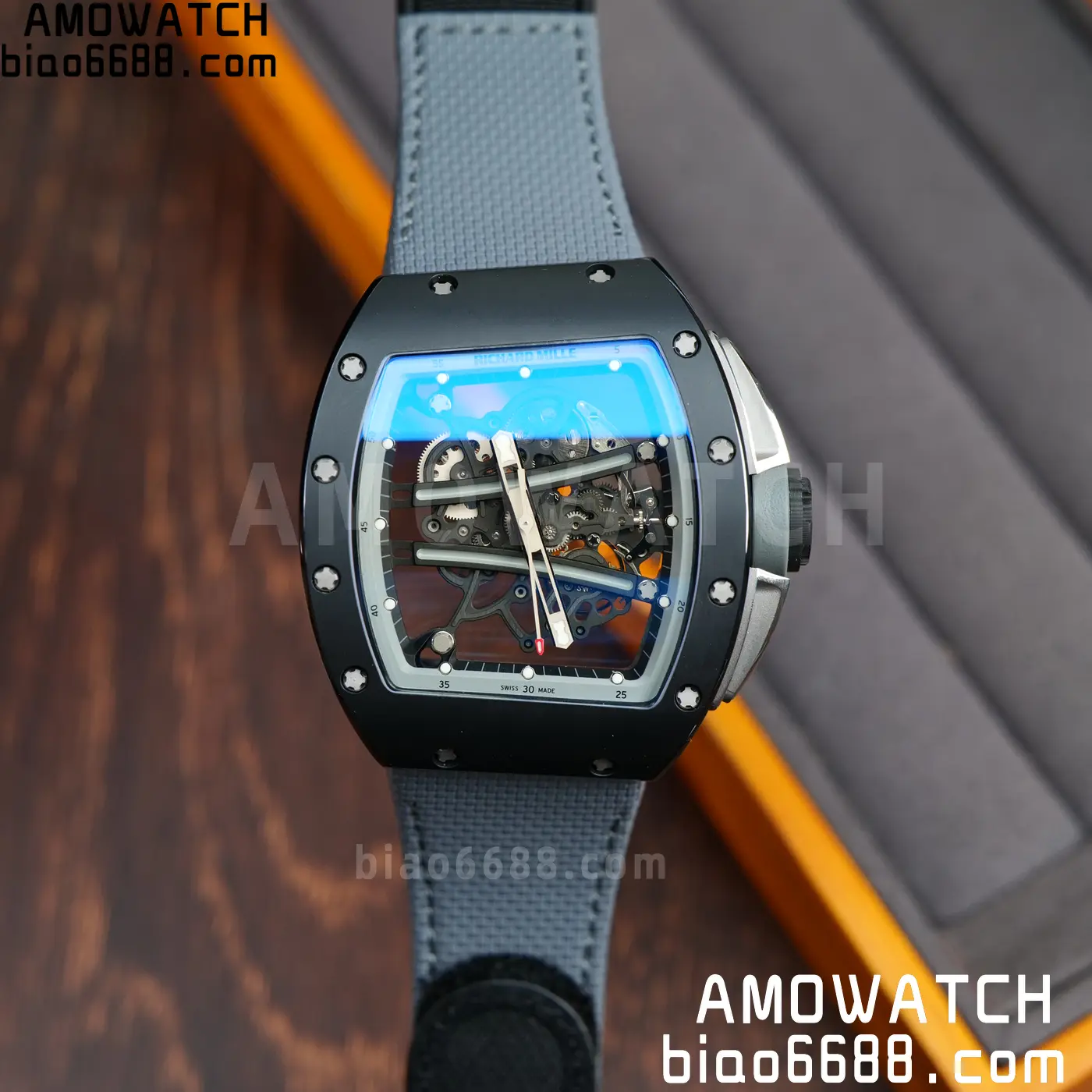 RICHARD MILLE RM61-01 RM6101 A9F 1:1 Best Edition Black Bezel on Gray Nylon Strap RMUL3 Free Sprung 72 879e17978bdf189 AMO Watch