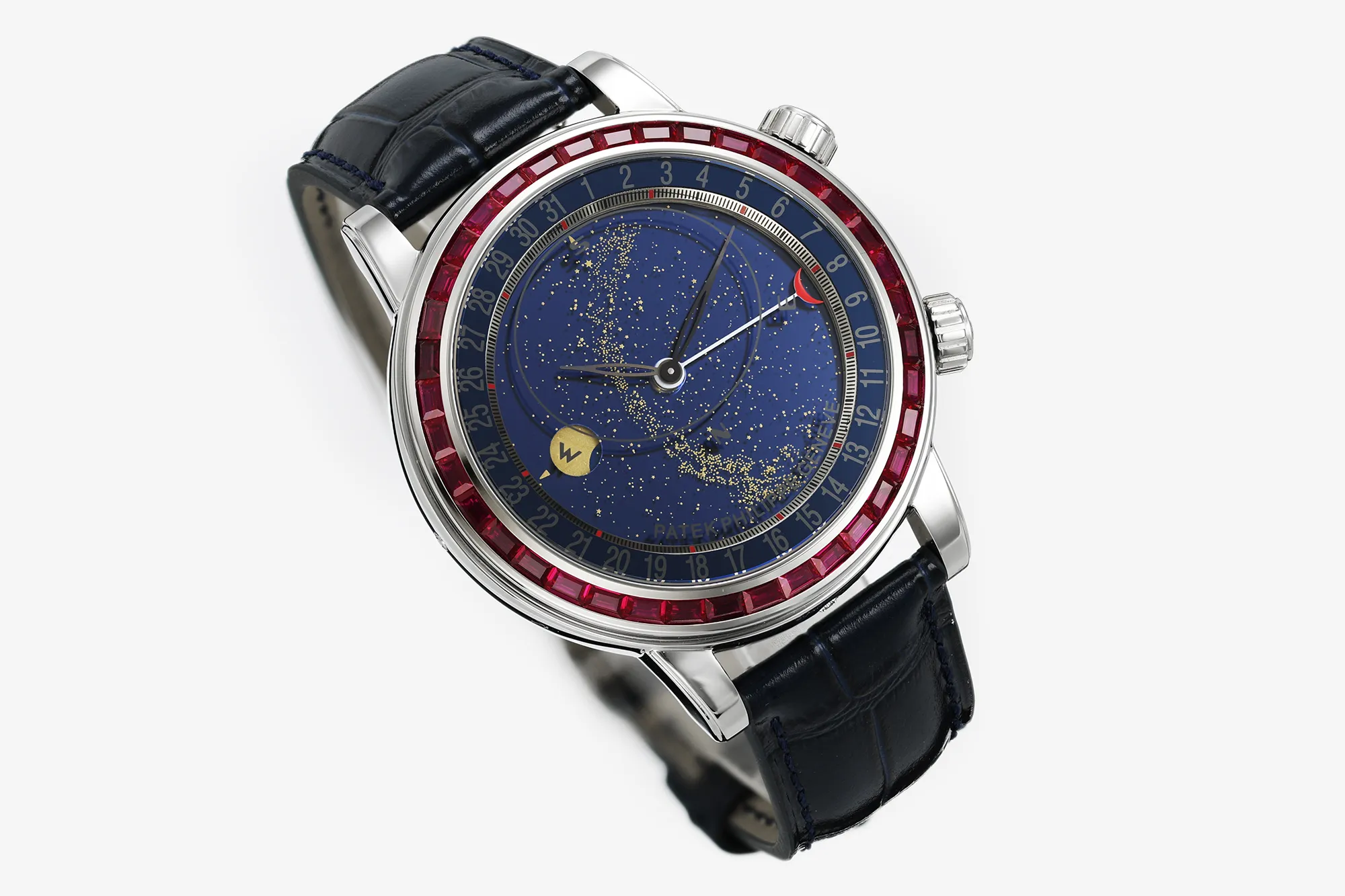 PP Grand Complications 6102 SS Purple Diamonds Bezel PPF 1:1 Best Edition Blue Dial on Blue Leather Strap SA240 Super Clone 21 886482ce71b6d2c AMO Watch