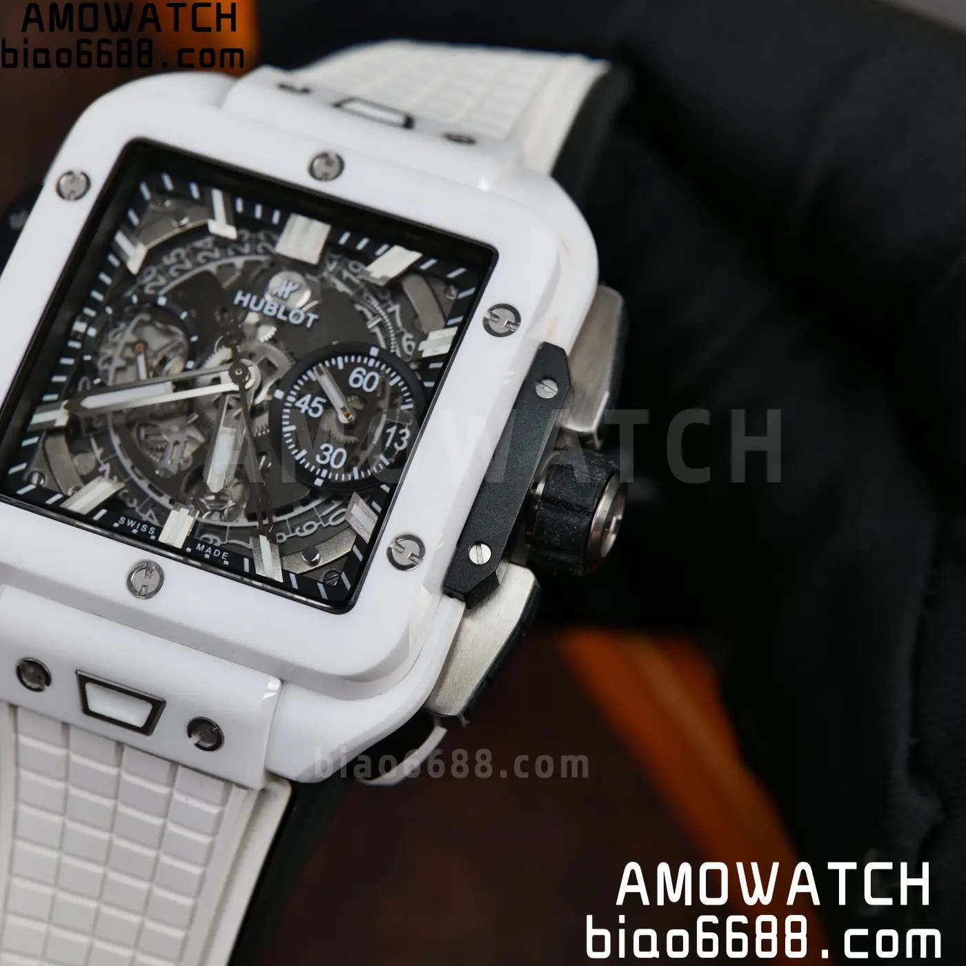 Hublot Square Bang Unico White Ceramic BBF 1:1 Best Edition on Rubber Strap A1280 62 88994119e4494e4 AMO Watch