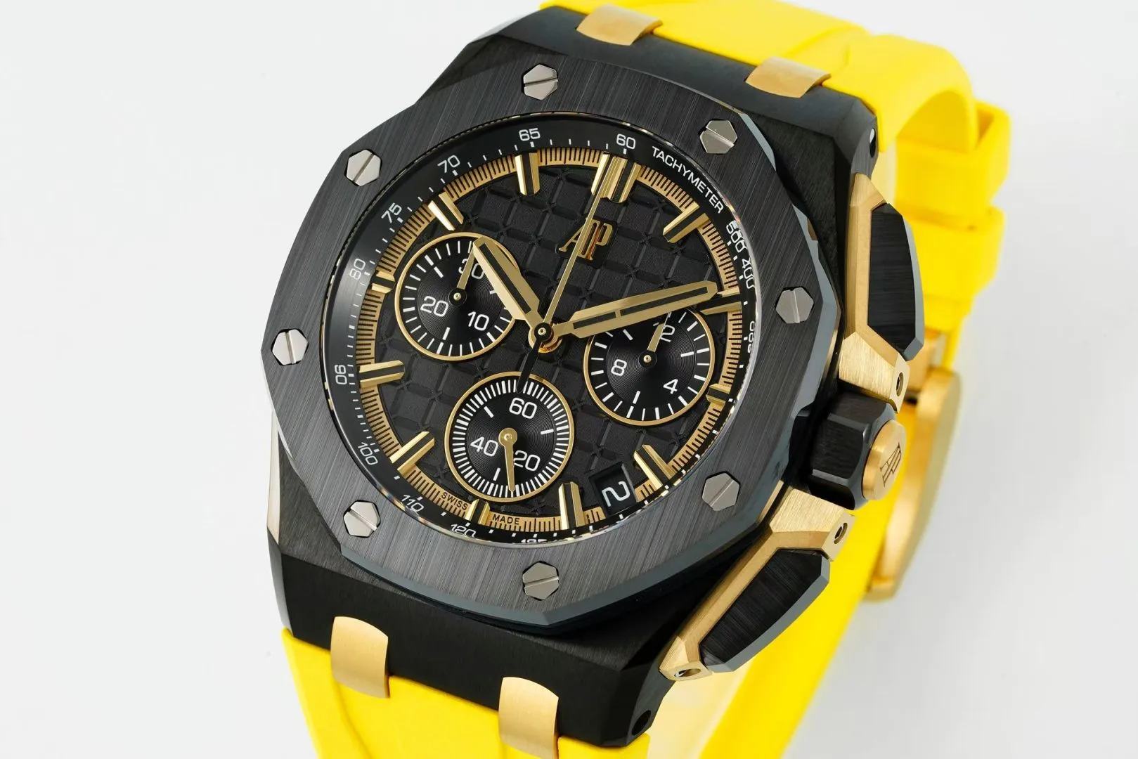 AP Royal Oak Offshore 26420 Black Ceramic DDF 1:1 Best Edition Black/YG Dial on Yellow Rubber Strap DD4401 Super Clone 20 8b98e8442fb2999 AMO Watch