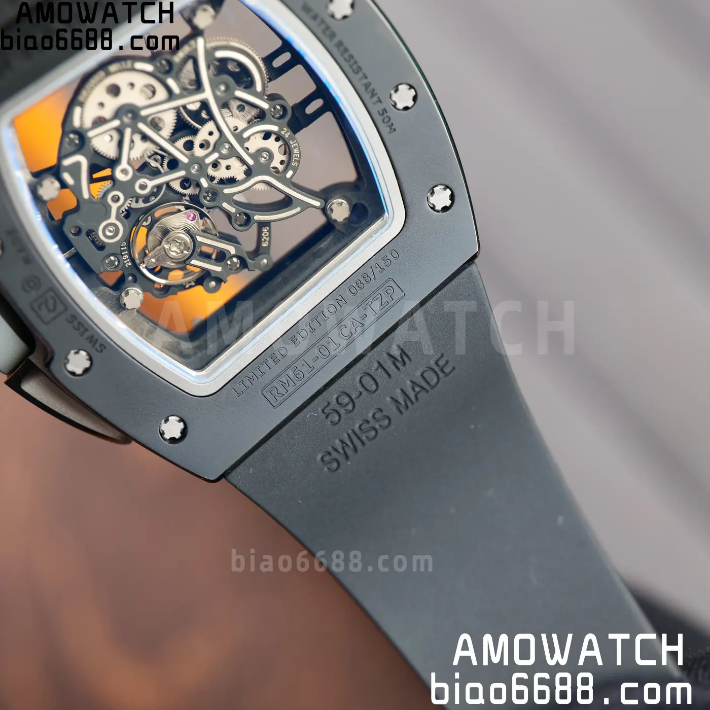 RICHARD MILLE RM61-01 RM6101 A9F 1:1 Best Edition Black Bezel on Black Rubber Strap RMUL3 Free Sprung 79 8bd5579e17f79f1 阿默表行AmoWatch