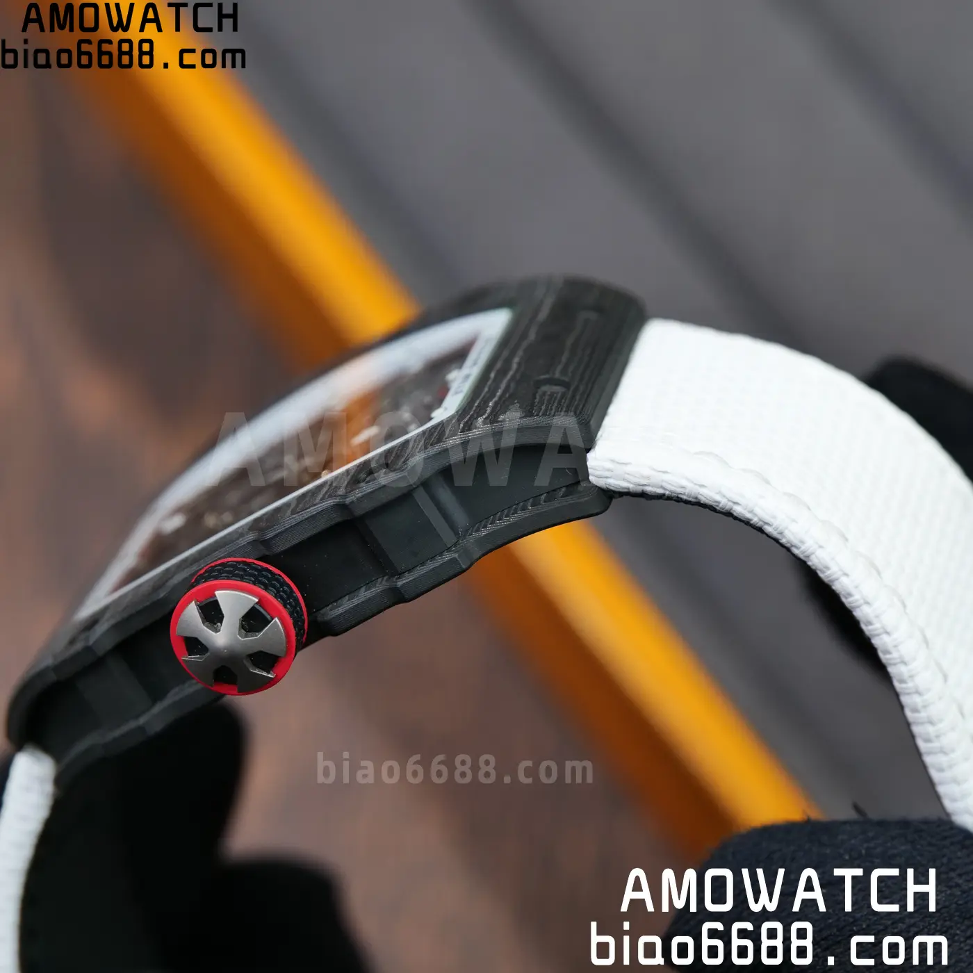 RICHARD MILLE 1:1 RM67-02 Black NTPT RICH Factory 1:1 Italy Green/Red/White Skeleton Dial White Nylon Strap CRMA7 Super Clone 119 8c1a64a41e1c17d AMO Watch