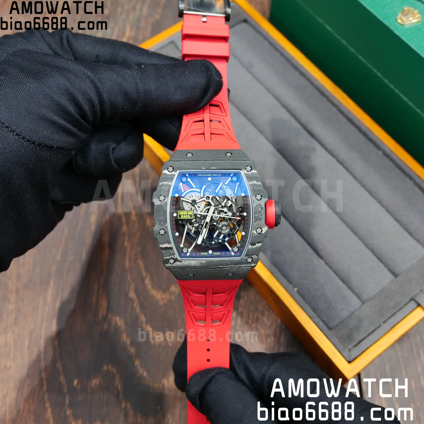 RICHARD MILLE RM035-02 NTPT UMI 1:1 Best Edition Skeleton Dial on Red Rubber Strap RMAL1 Super Clone Free Sprung 82 8c5246cb42e7c97 AMO Watch