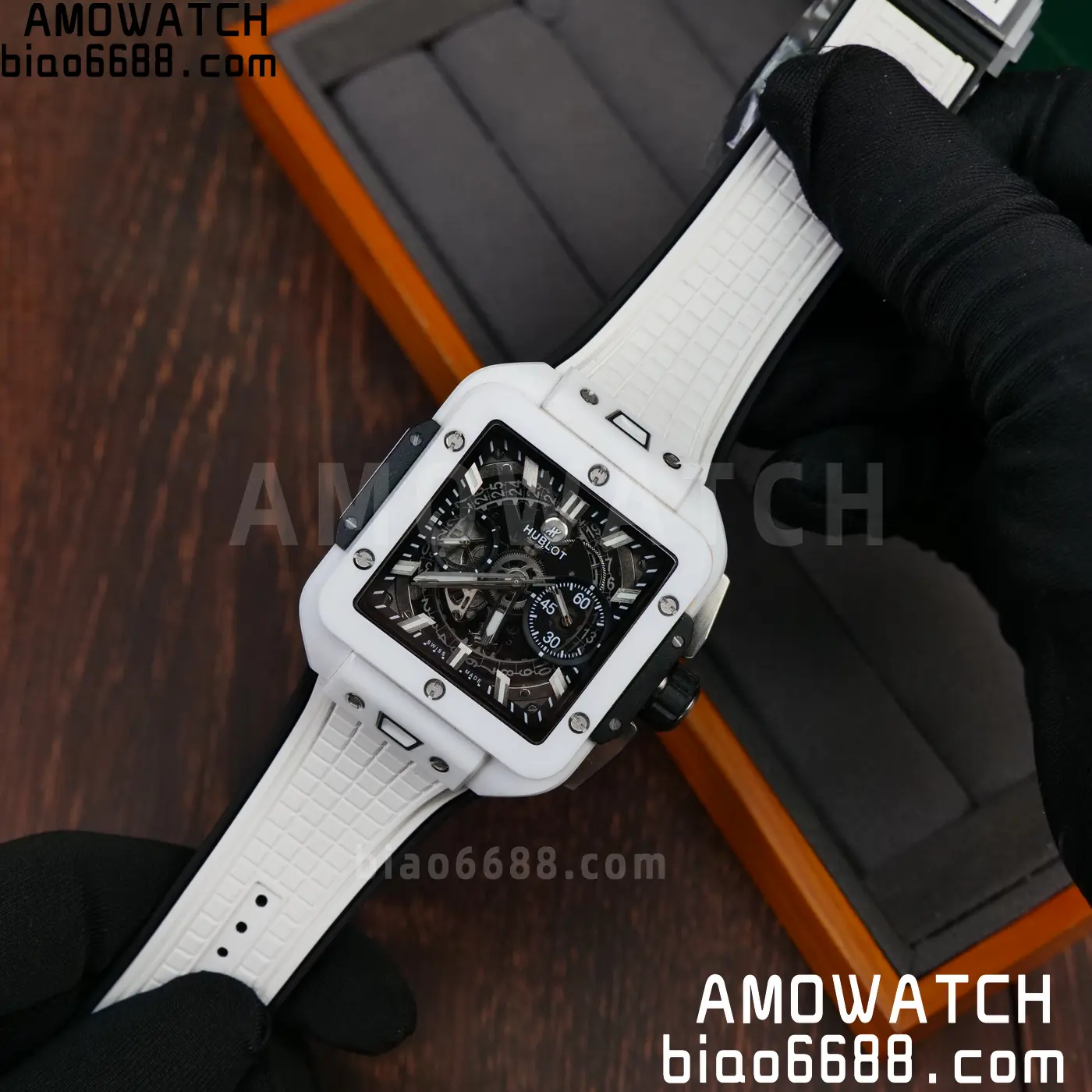 Hublot Square Bang Unico White Ceramic BBF 1:1 Best Edition on Rubber Strap A1280 56 8f886ba9d2fcbca AMO Watch