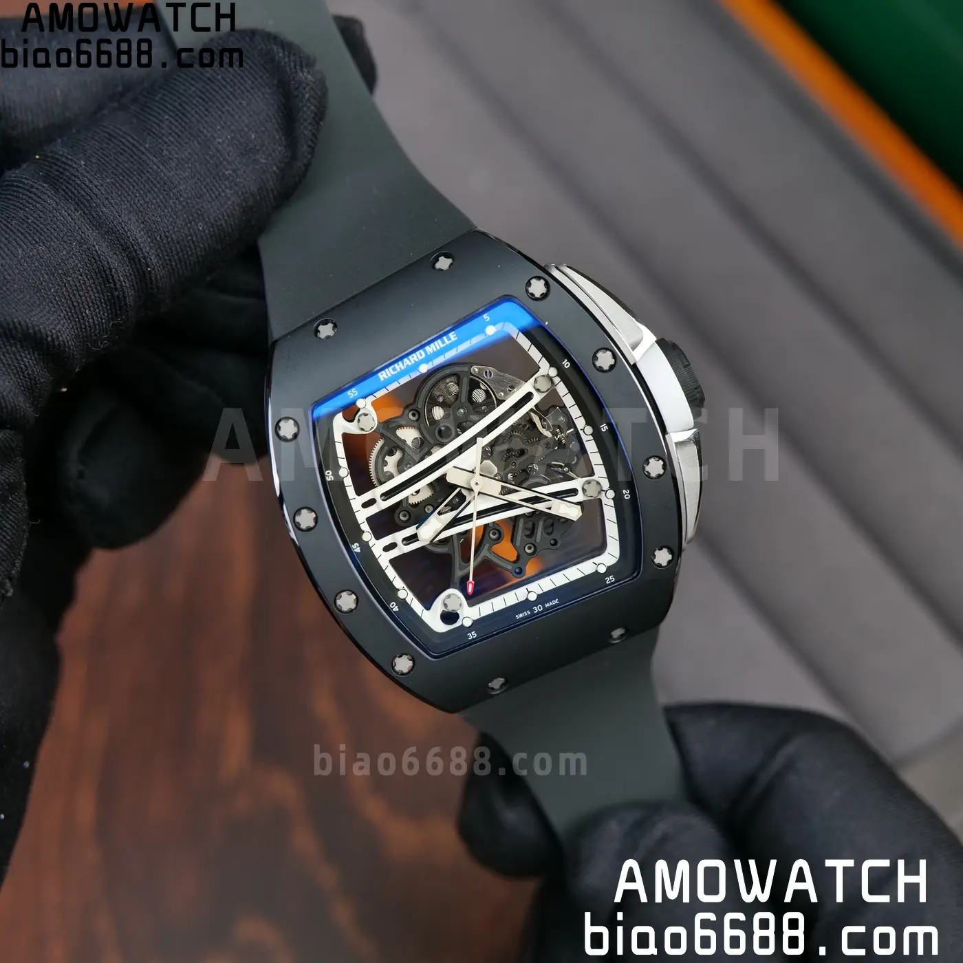 RICHARD MILLE RM61-01 RM6101 A9F 1:1 Best Edition Black Bezel White Strap RMUL3 Free Sprung 83 90102f96b8077ae 阿默表行AmoWatch