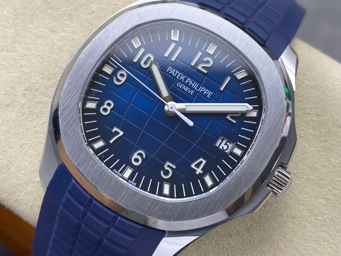 PP Aquanaut 5168G 42mm SS WSF 1:1 Best Edition Blue Dial On Blue Rubber Strap Super Clone DD330 Weighted 150g 32 90120e8bdd4d614 AMO Watch