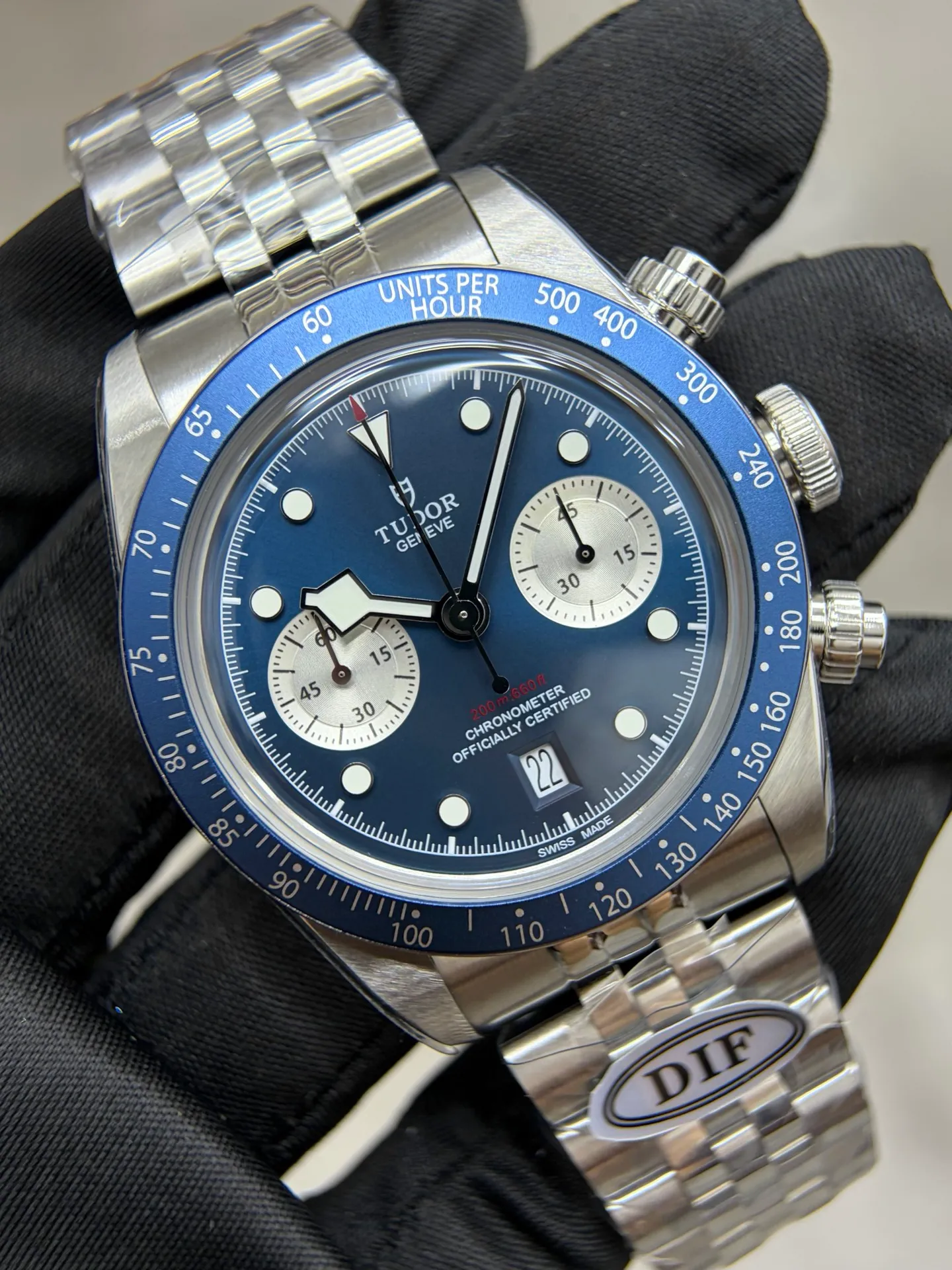Tudor Black Bay Chrono SS DIF 1:1 Best Edition Blue Dial on SS Bracelet DD7750 22 90911417c5742c5 AMO Watch