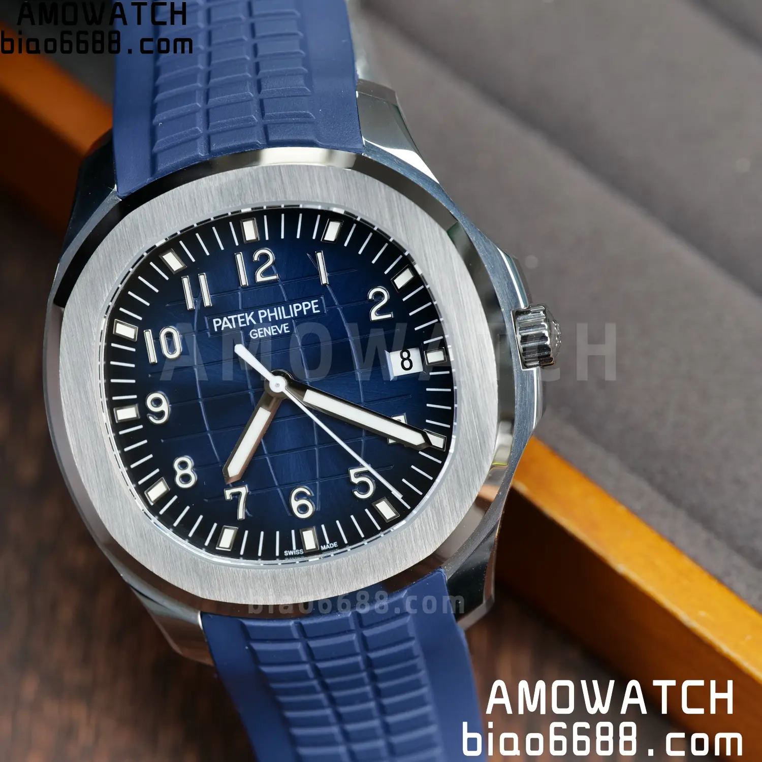 PP Aquanaut 5168G 42mm SS WSF 1:1 Best Edition Blue Dial On Blue Rubber Strap Super Clone DD330 Weighted 150g 90 91815f2059d33e8 AMO Watch